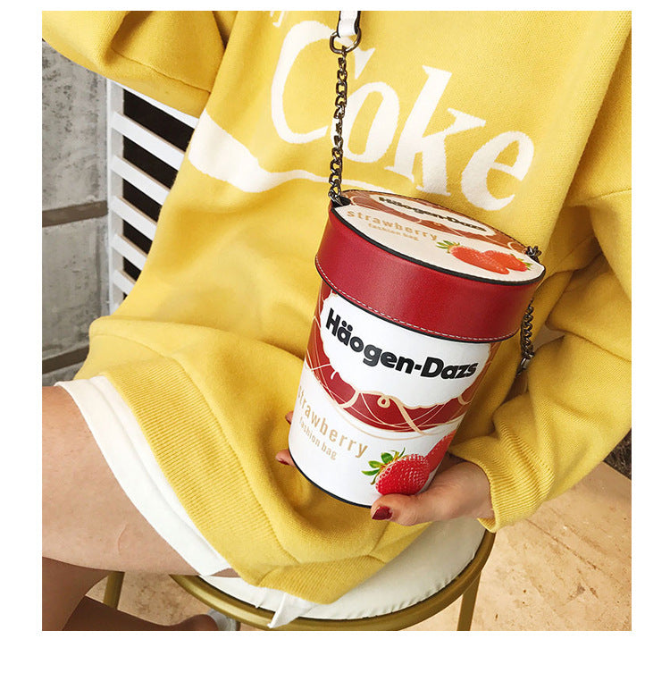 Strawberry / Ice cream bucket bag