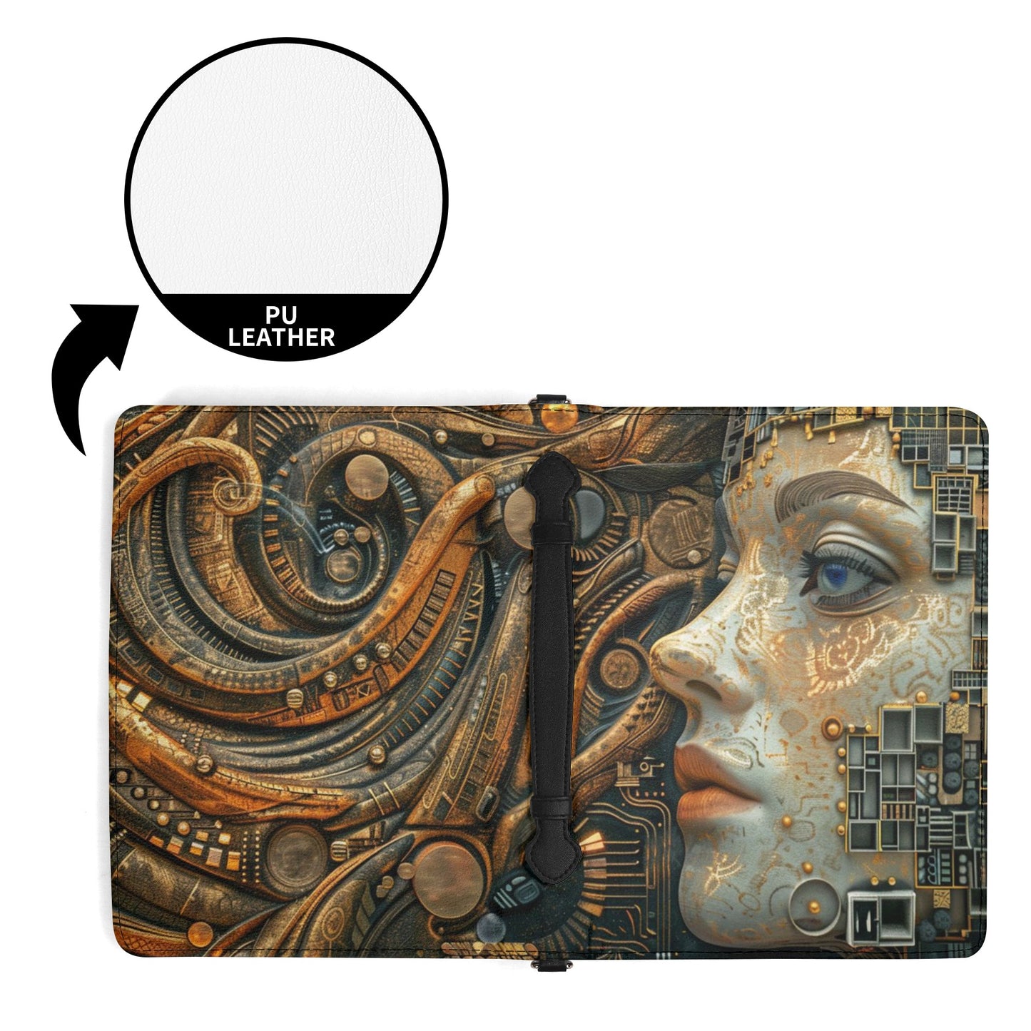 Cyberpunk Woman / Books briefcase with internal pockets