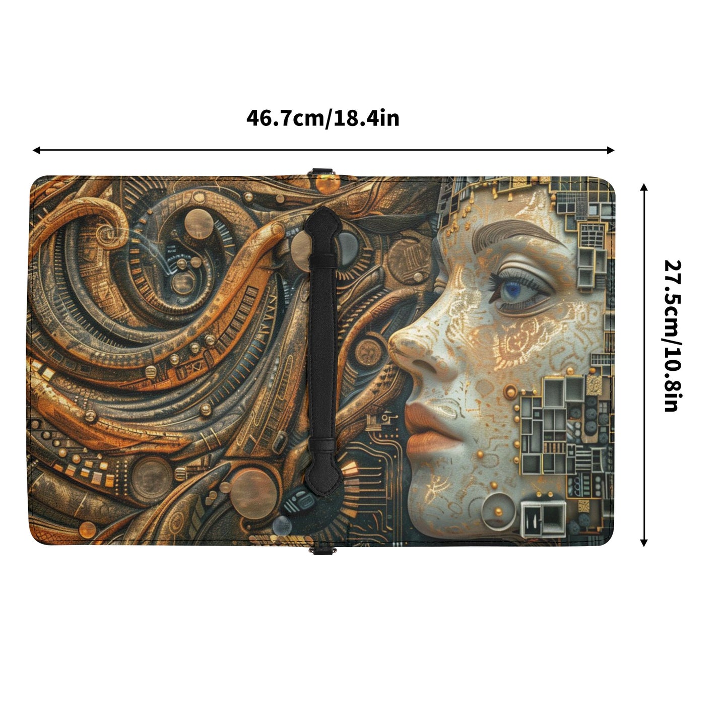 Cyberpunk Woman / Books briefcase with internal pockets