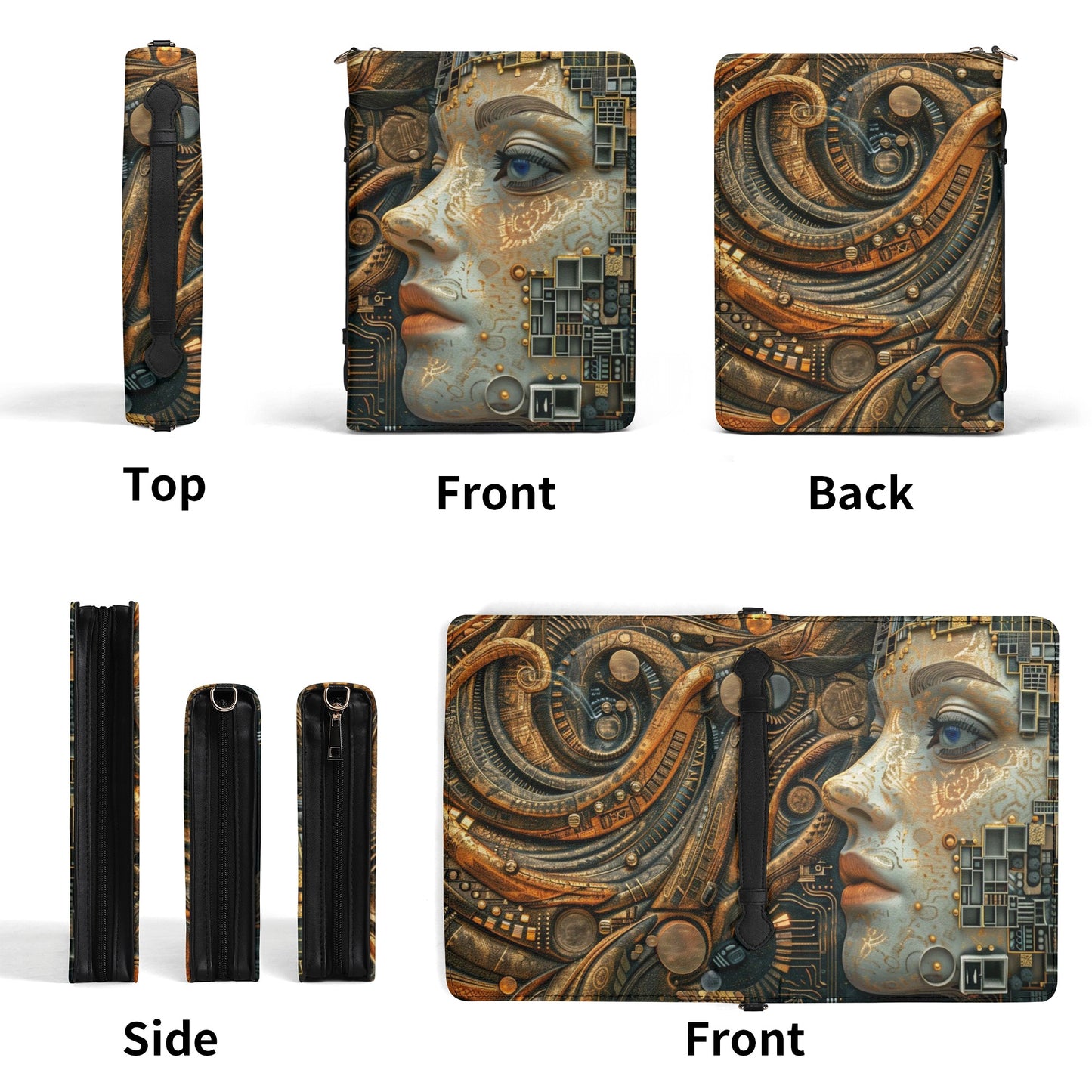 Cyberpunk Woman / Books briefcase with internal pockets