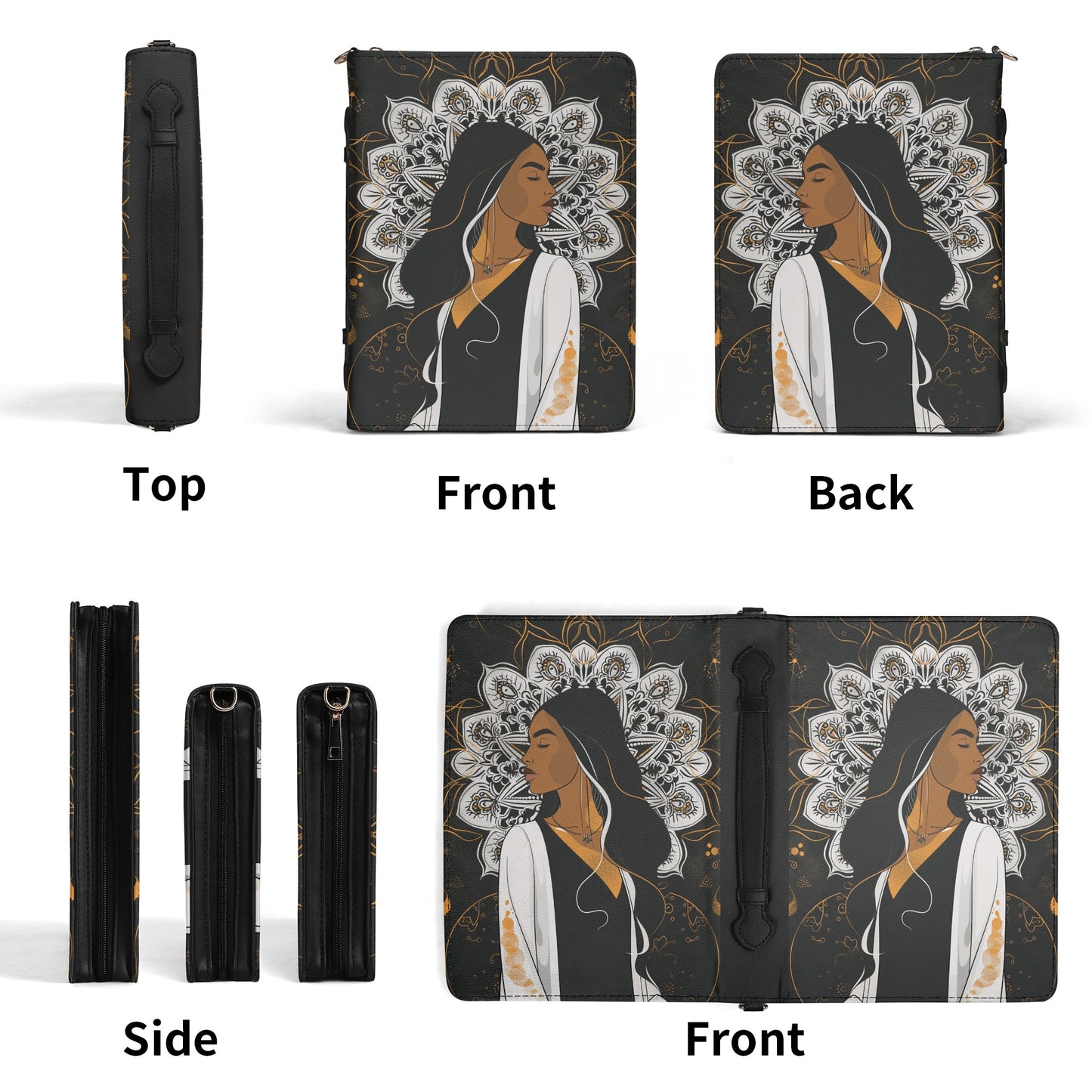 Hippy Woman / Books briefcase with internal pockets