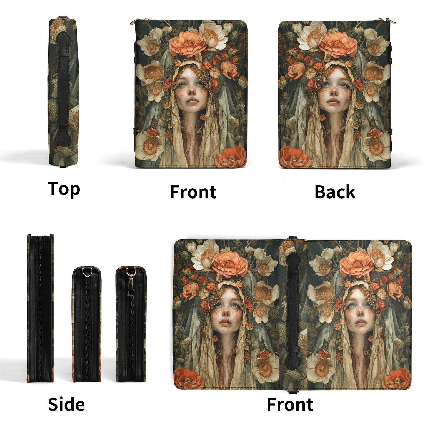 Flower Child / Books briefcase with internal pockets