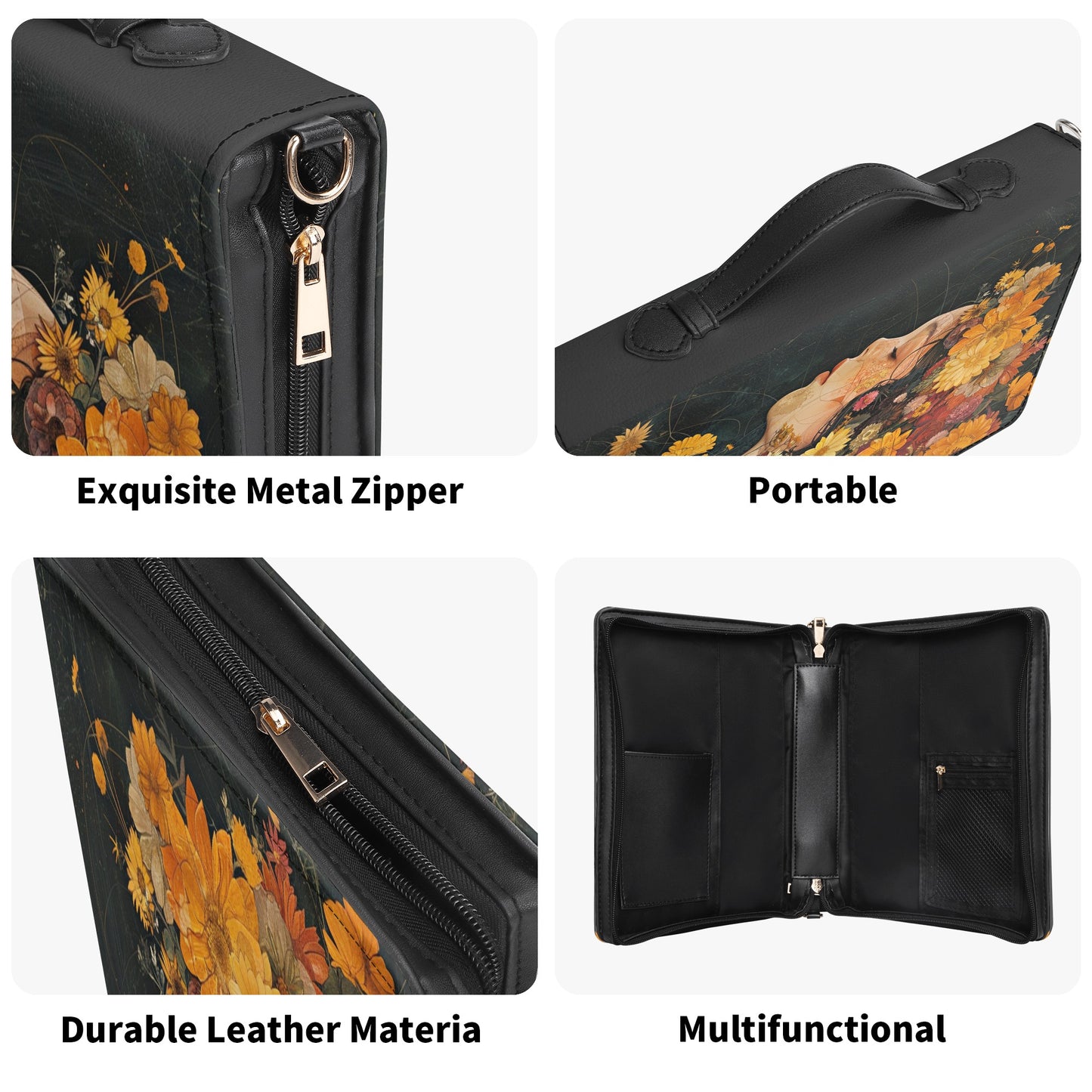 Queen of Flowers / Books briefcase with internal pockets