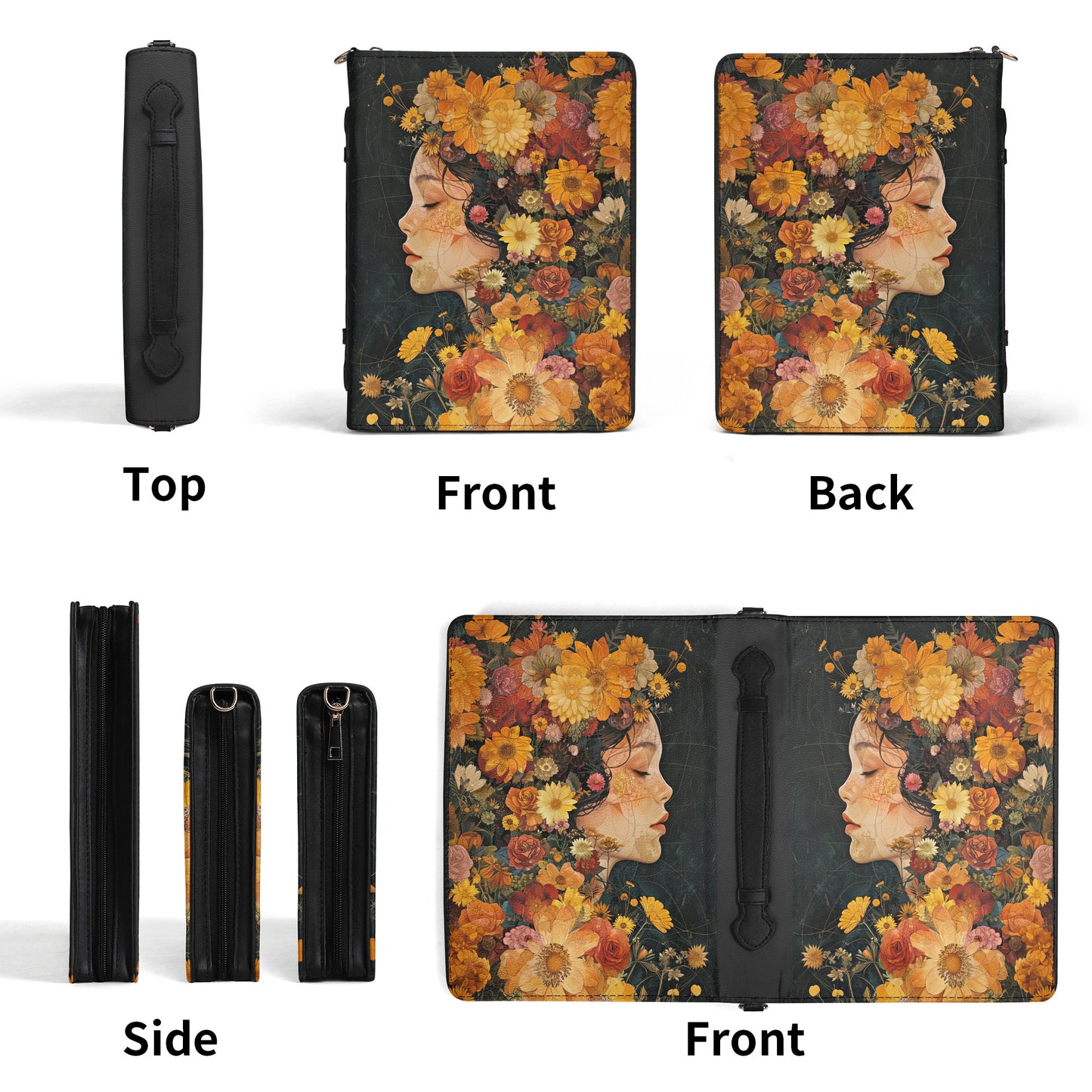Queen of Flowers / Books briefcase with internal pockets