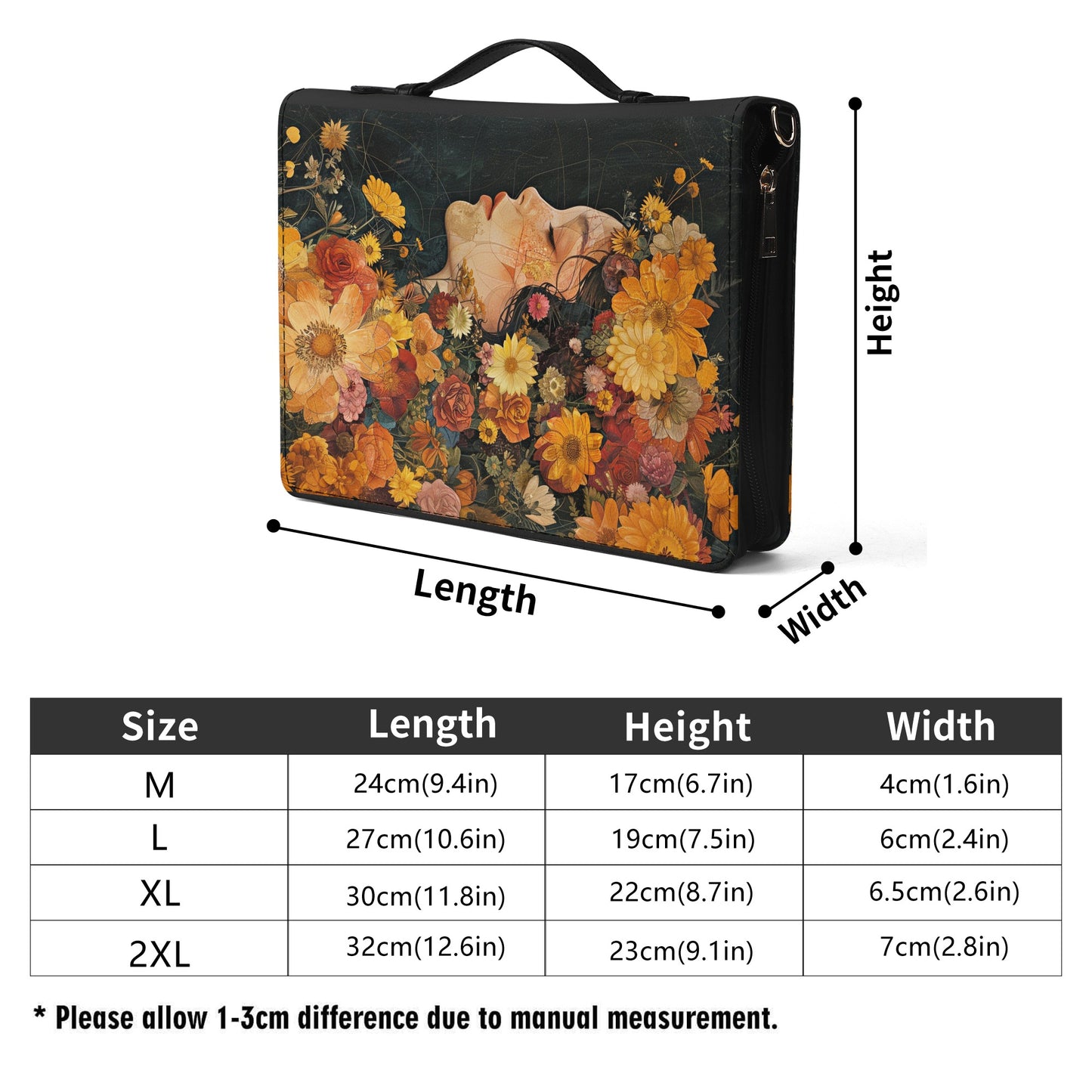 Queen of Flowers / Books briefcase with internal pockets