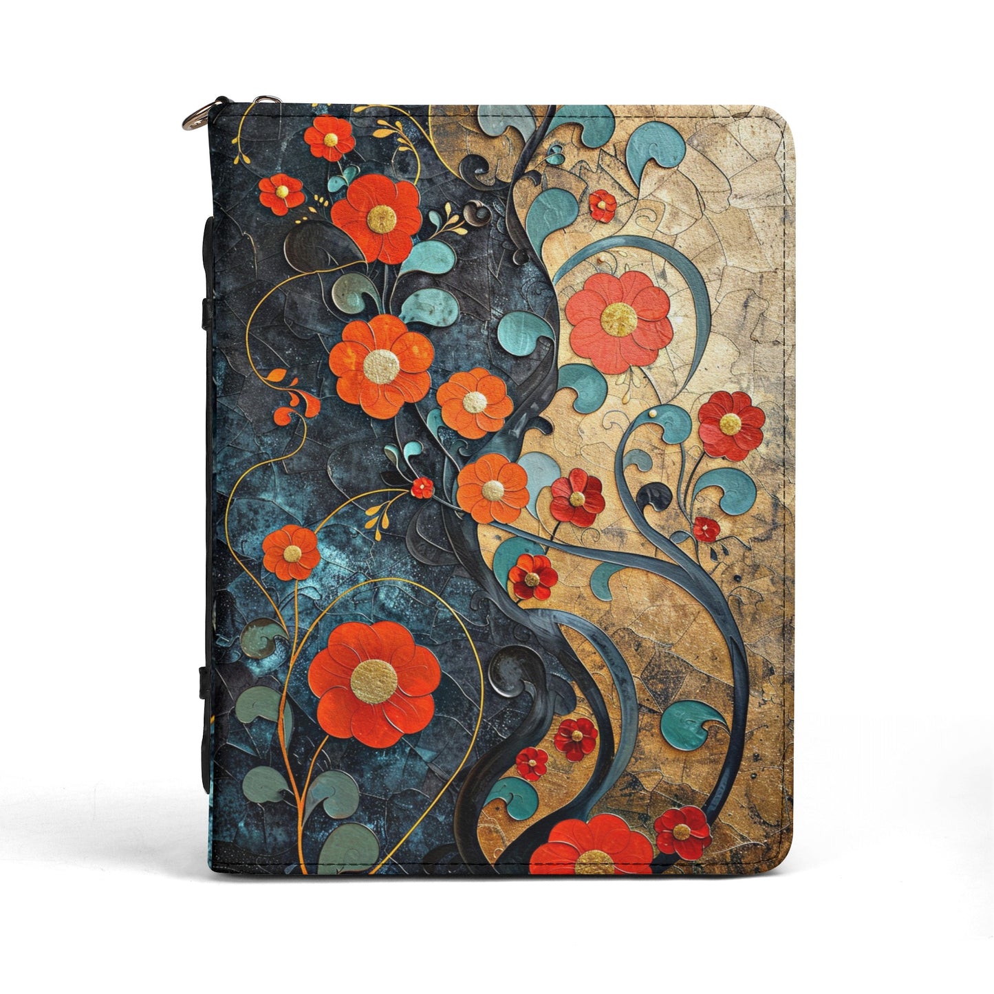 Poppies / Books briefcase with internal pockets