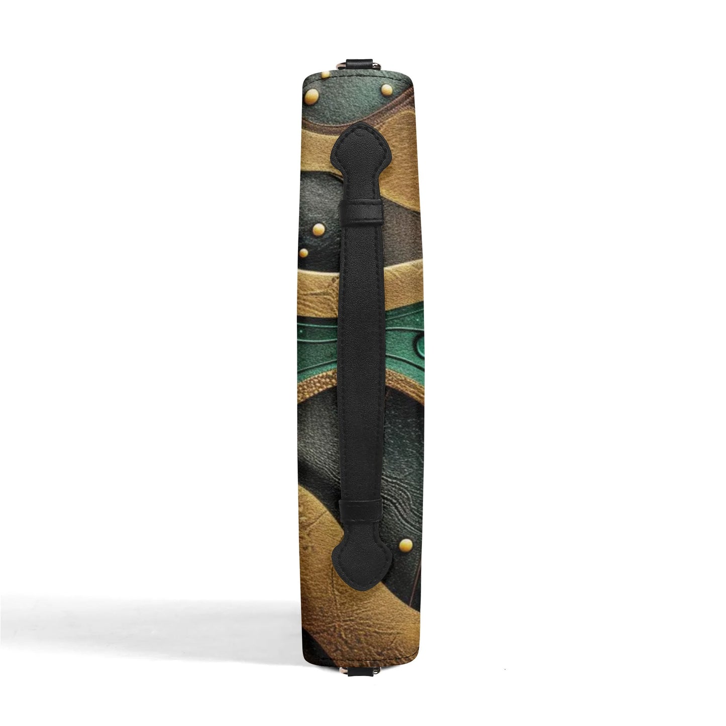 Gold Green Waves / Books briefcase with internal pockets