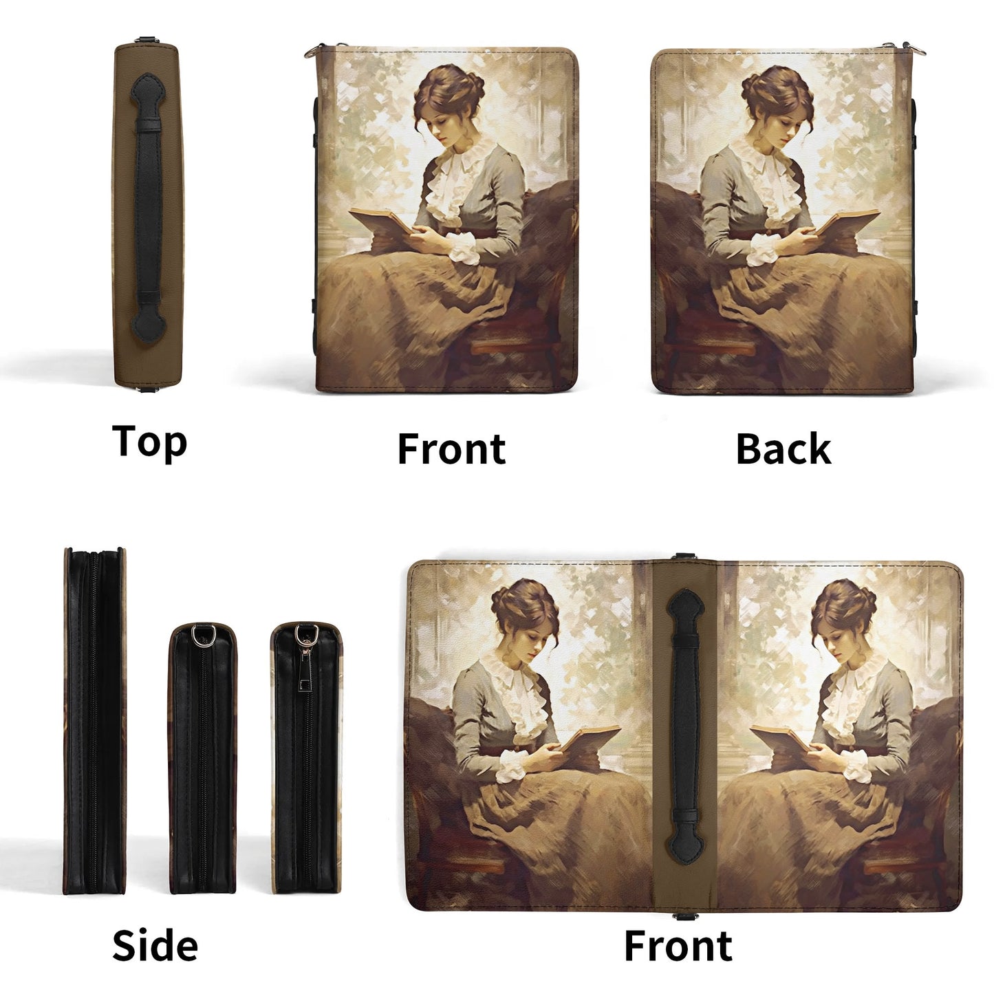 Time to Reading / Books briefcase with internal pockets