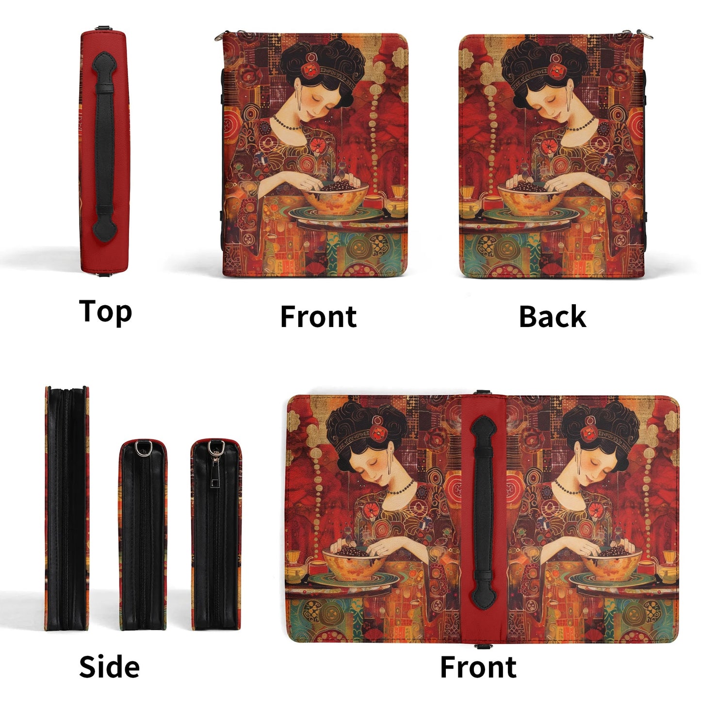 Oriental Recipes / Cook Book Briefcase with internal pockets