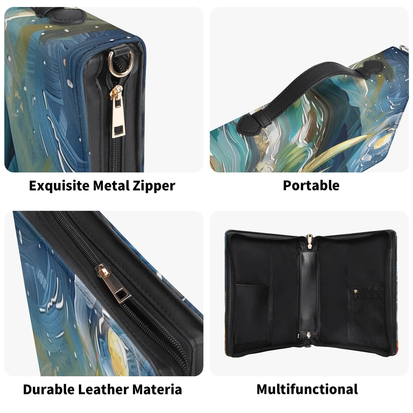 Waves / Books briefcase with internal pockets