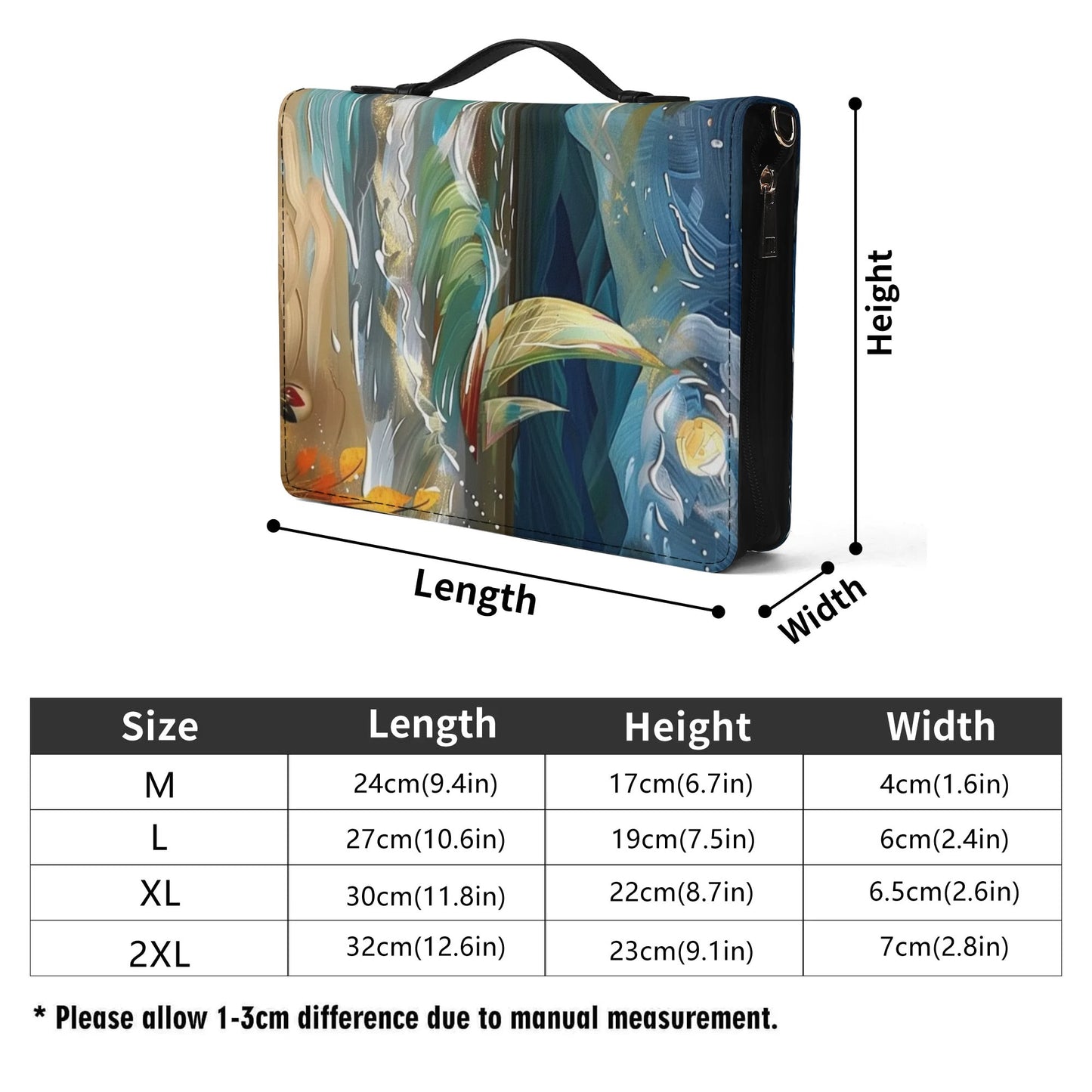 Waves / Books briefcase with internal pockets