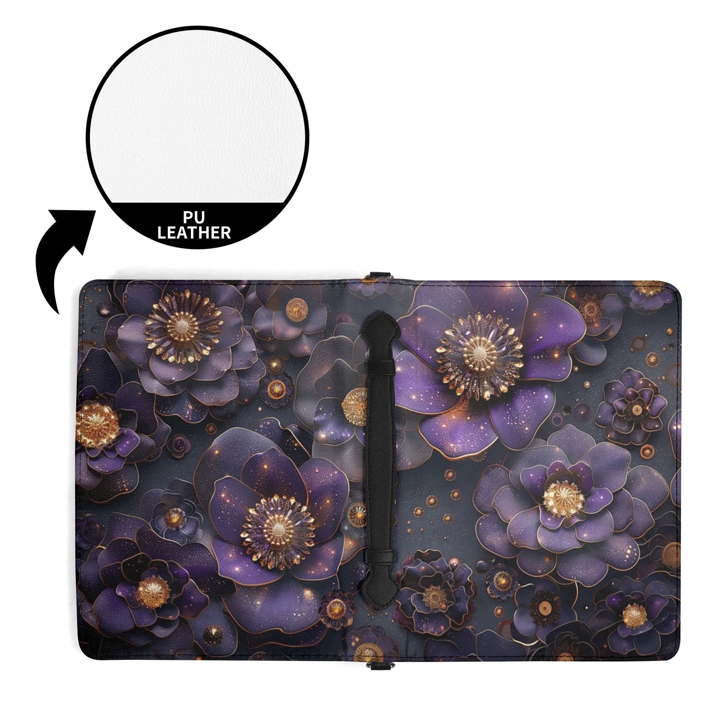 Purple Roses / Books briefcase with internal pockets