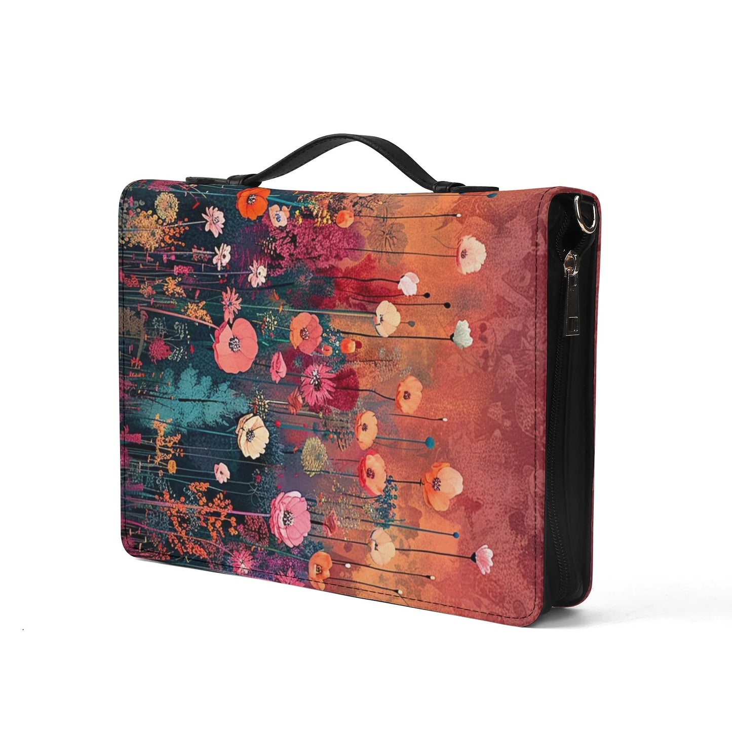 Flowers / Books briefcase with internal pockets