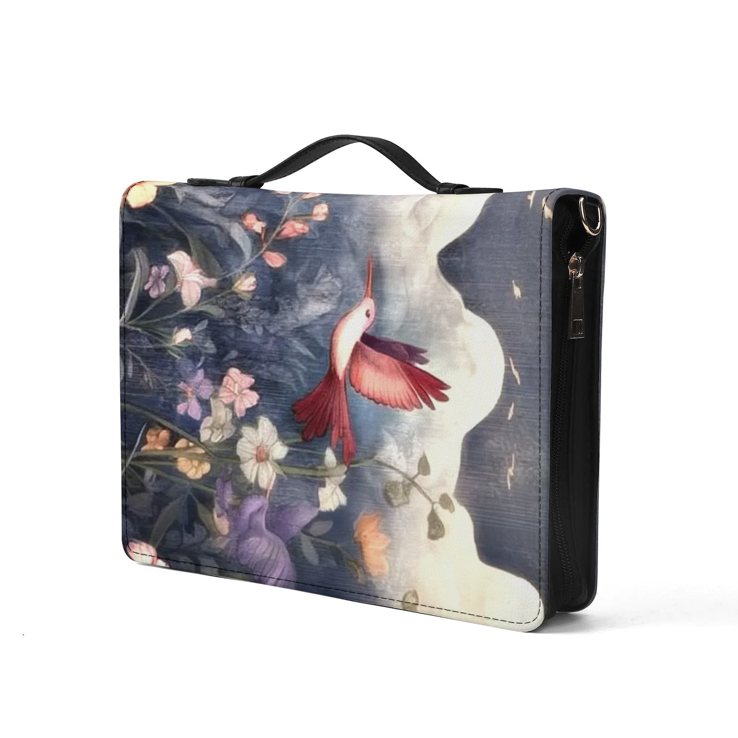Birds / Books briefcase with internal pockets