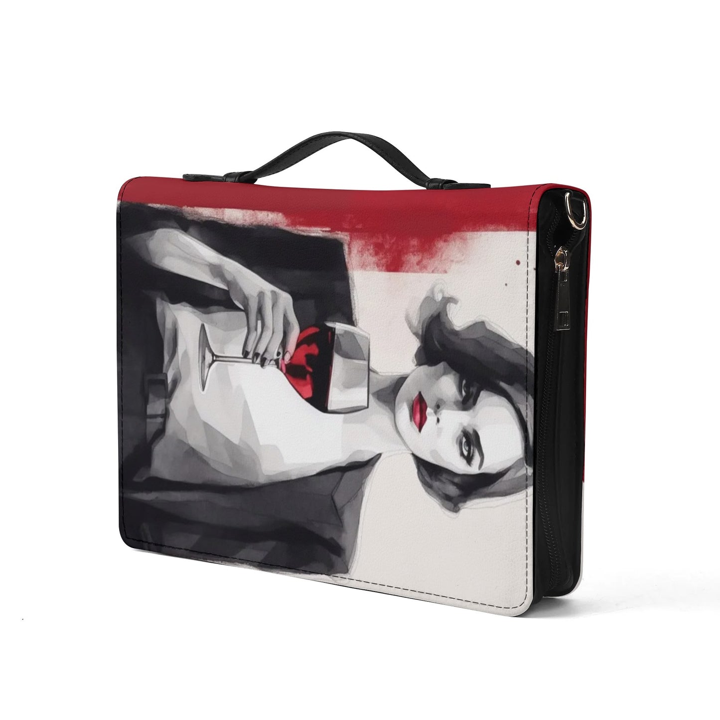 Red Wine / Books briefcase with internal pockets