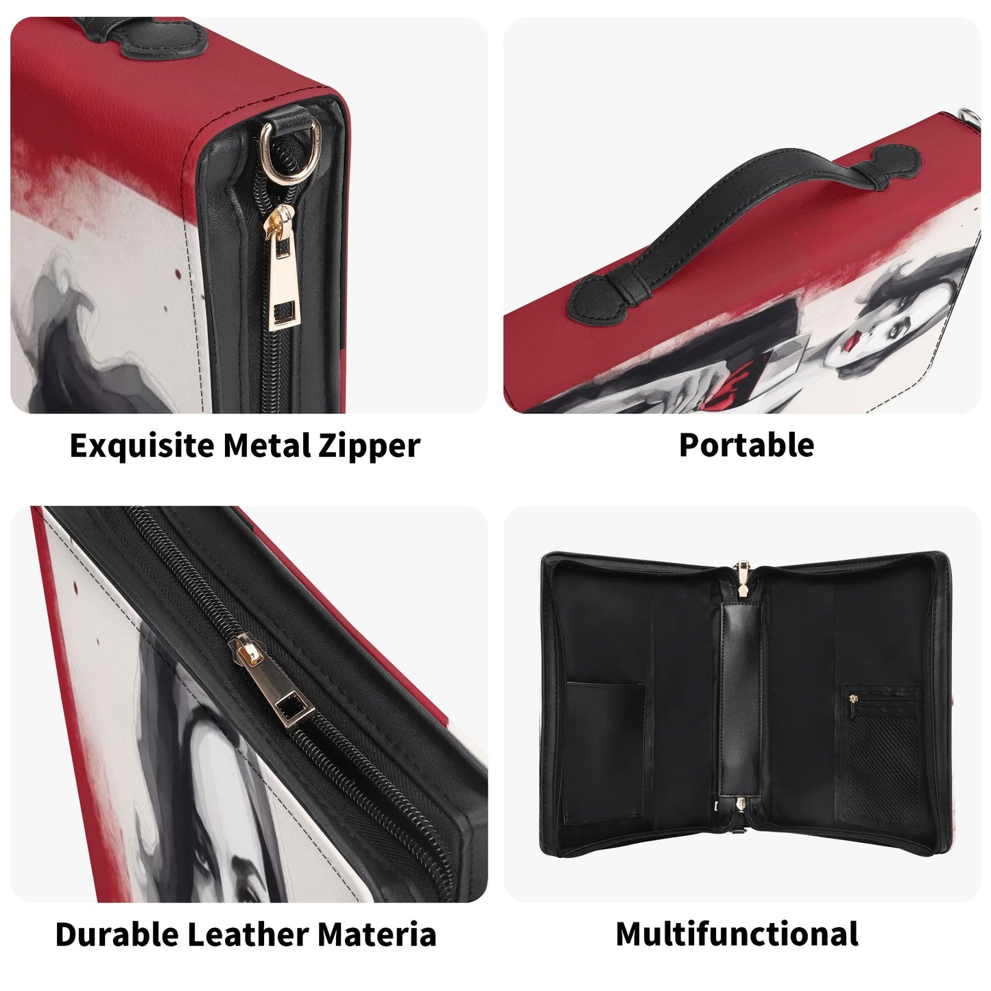 Red Wine / Books briefcase with internal pockets