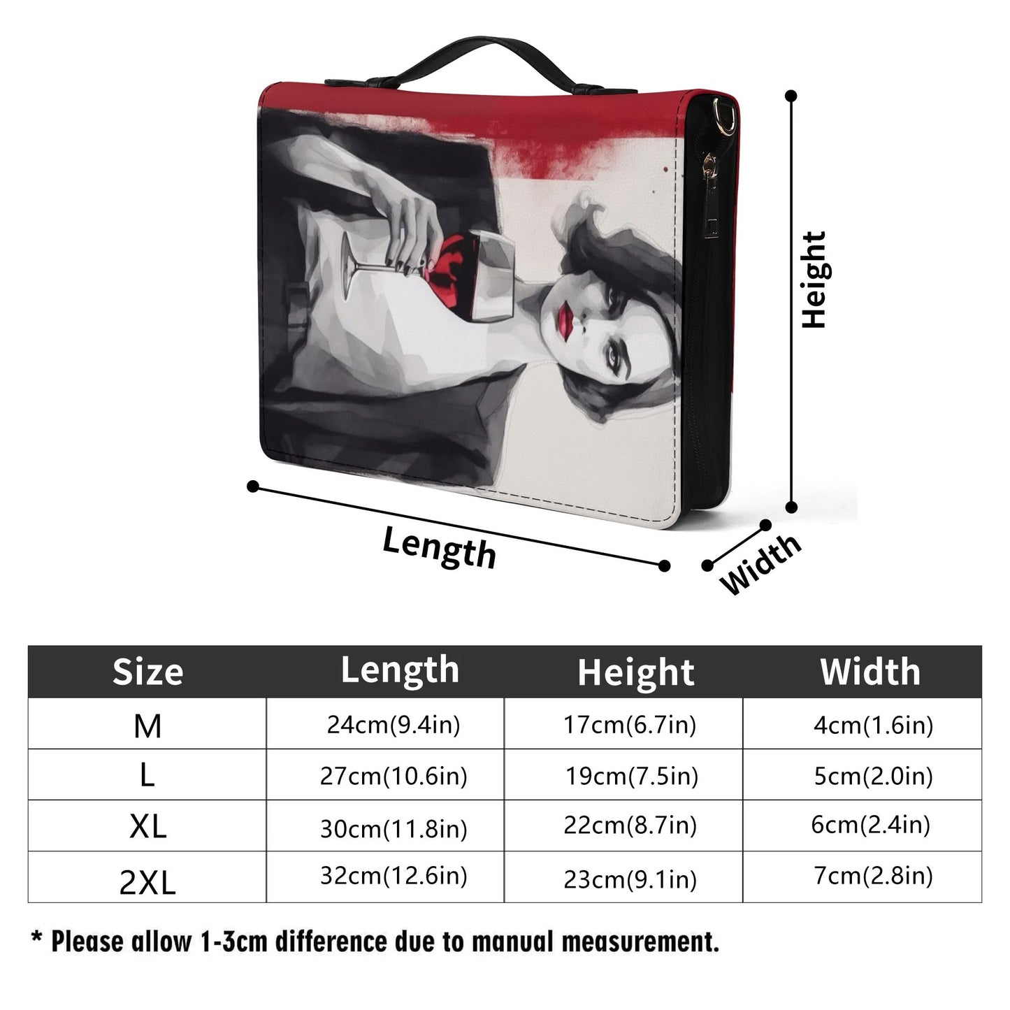Red Wine / Books briefcase with internal pockets