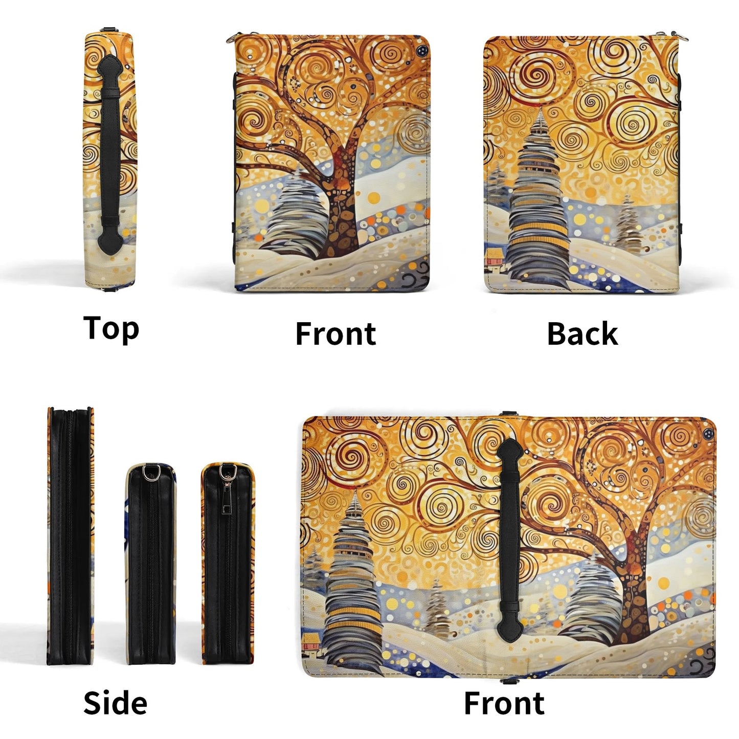 Winter Tree / Books briefcase with internal pockets