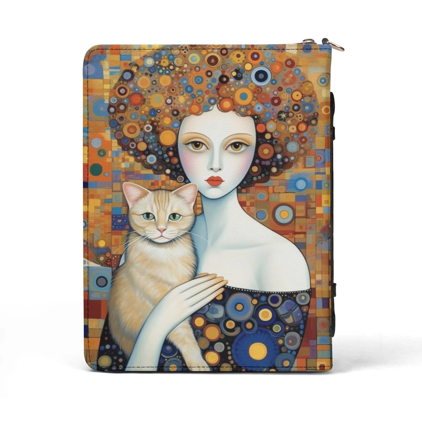 Dame with Cat / Books briefcase with internal pockets