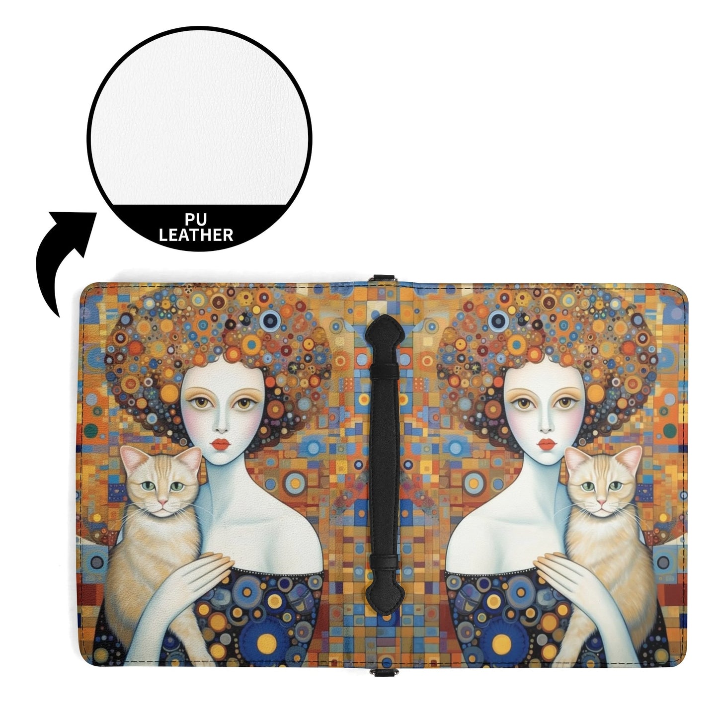 Dame with Cat / Books briefcase with internal pockets