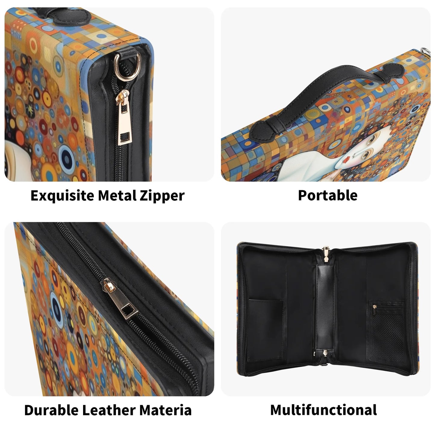Dame with Cat / Books briefcase with internal pockets