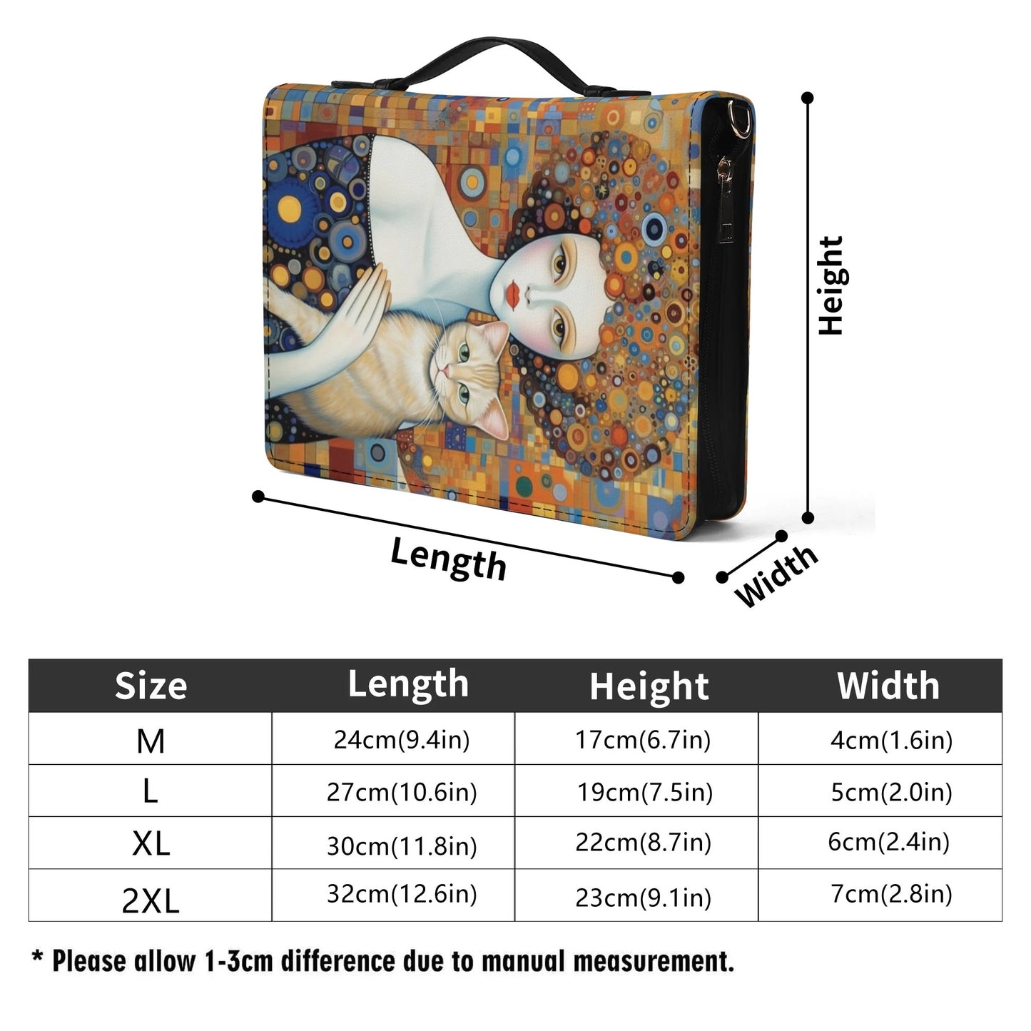 Dame with Cat / Books briefcase with internal pockets