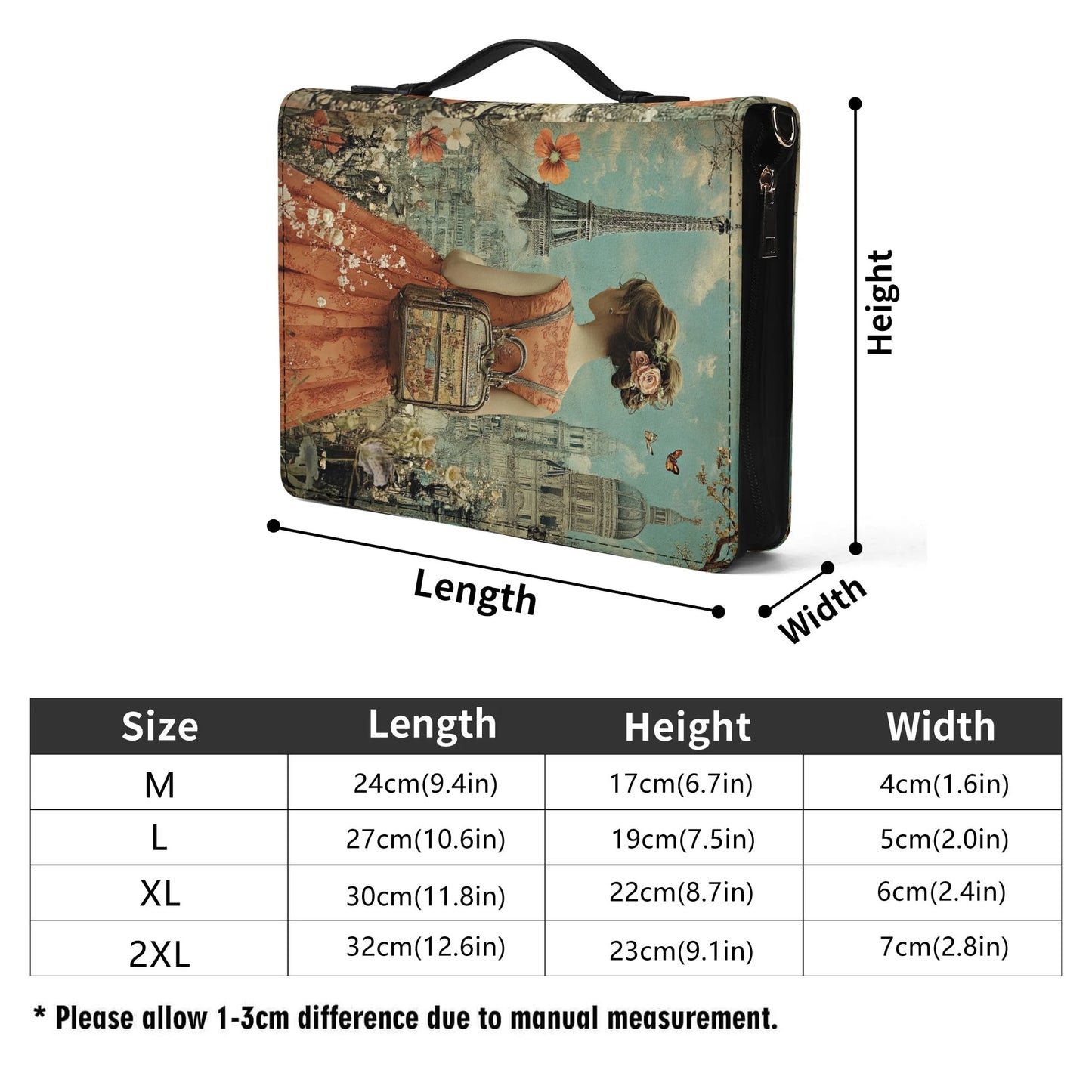 Dreaming of Paris / Books briefcase with internal pockets