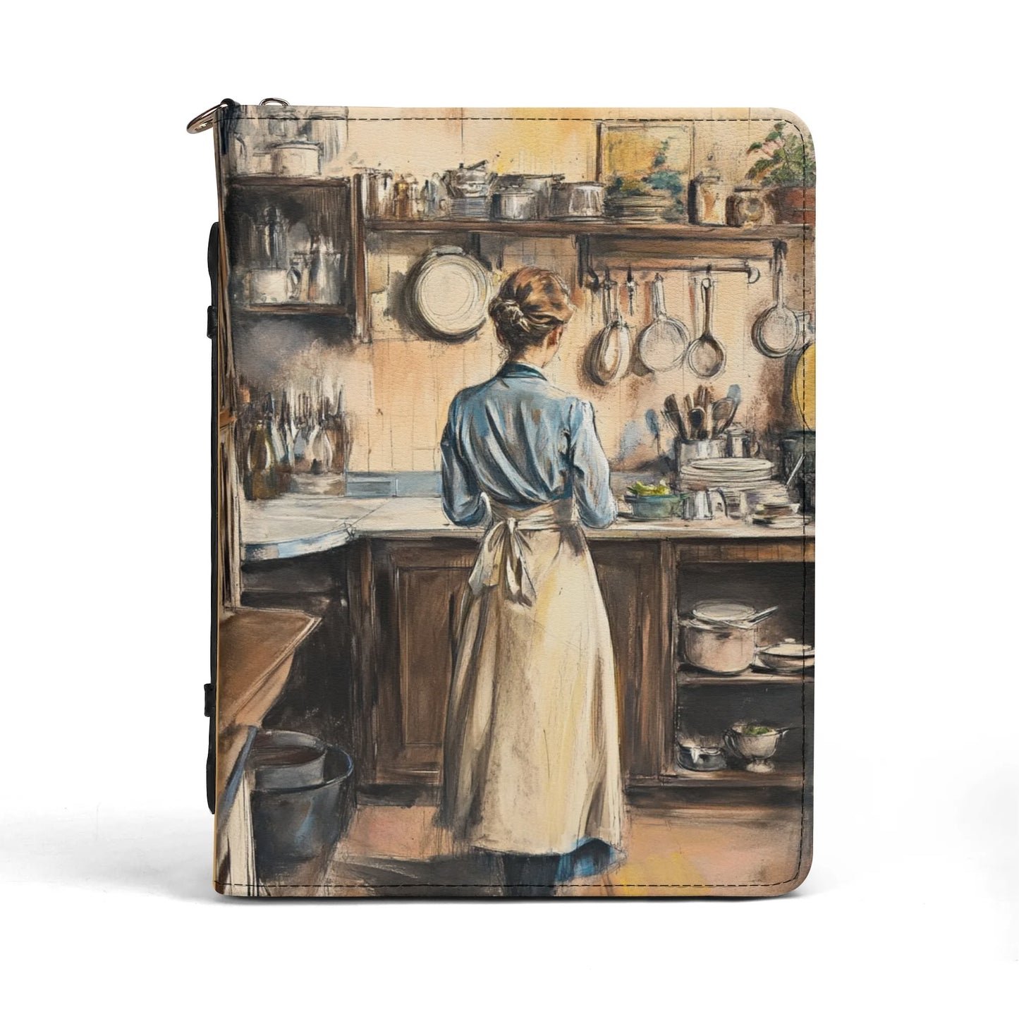 Ancient Recipes / Cook Book Briefcase with internal pockets
