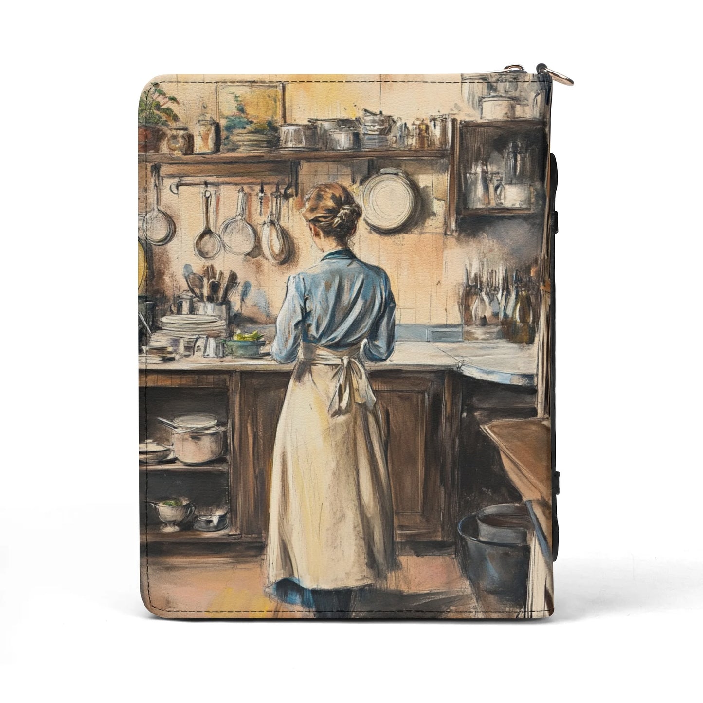Ancient Recipes / Cook Book Briefcase with internal pockets