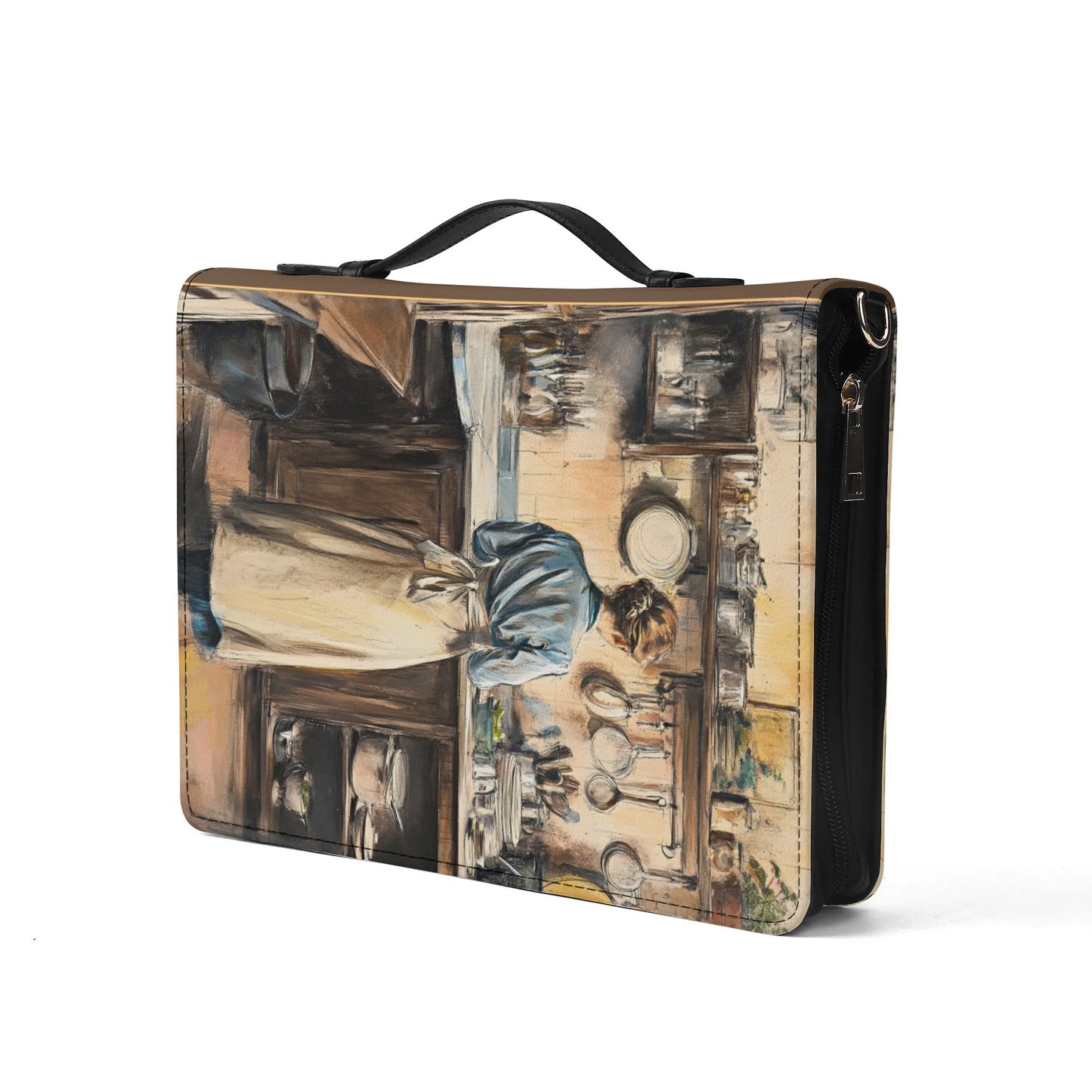 Ancient Recipes / Cook Book Briefcase with internal pockets