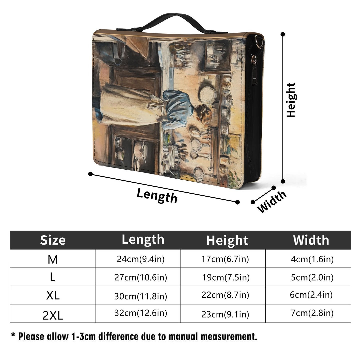 Ancient Recipes / Cook Book Briefcase with internal pockets
