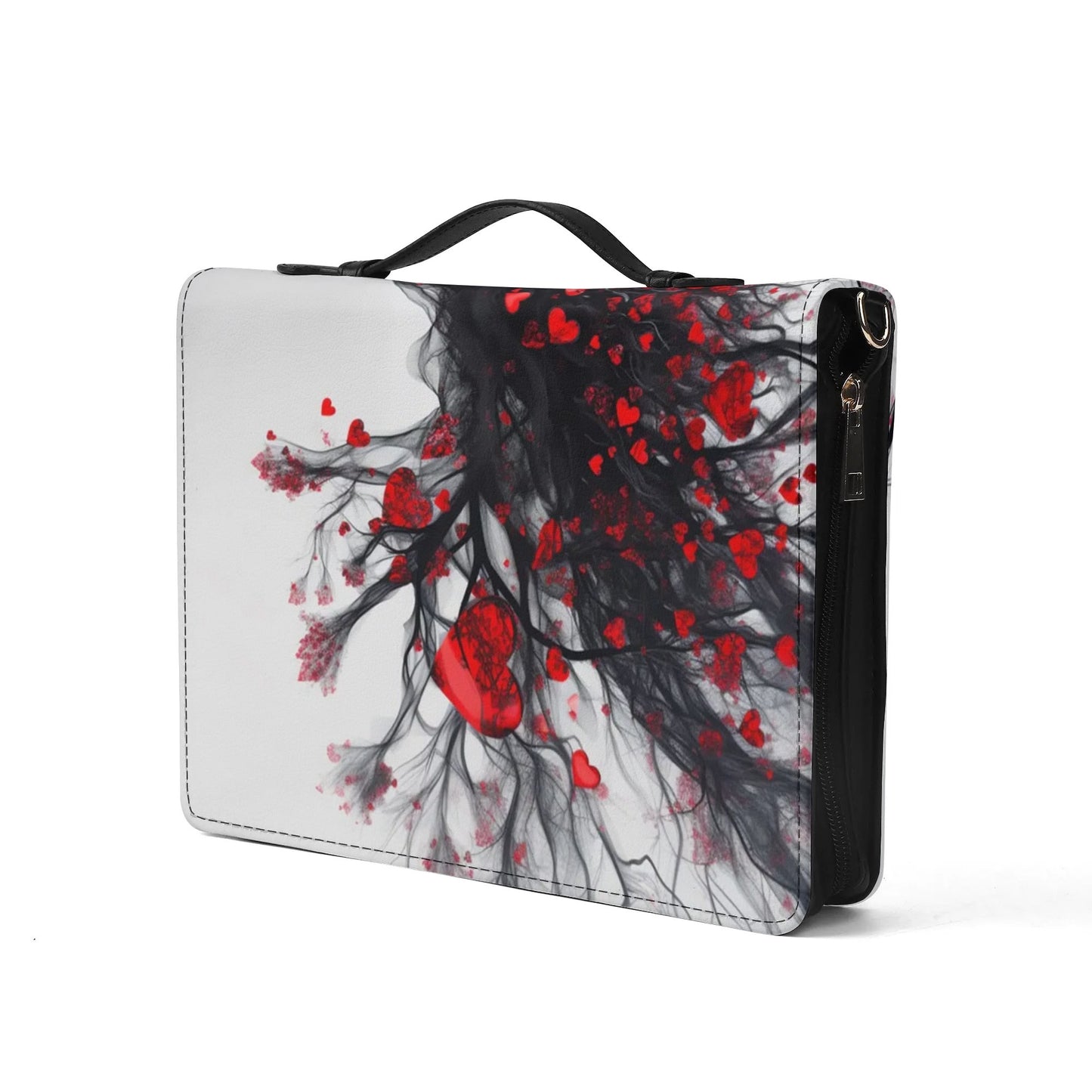 Red Hearts / Books briefcase with internal pockets