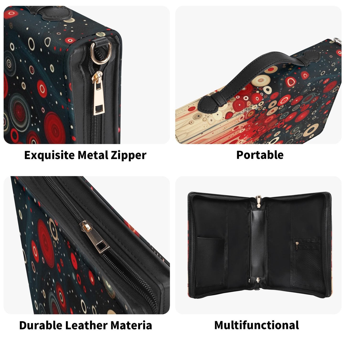 Red Feel / Books briefcase with internal pockets