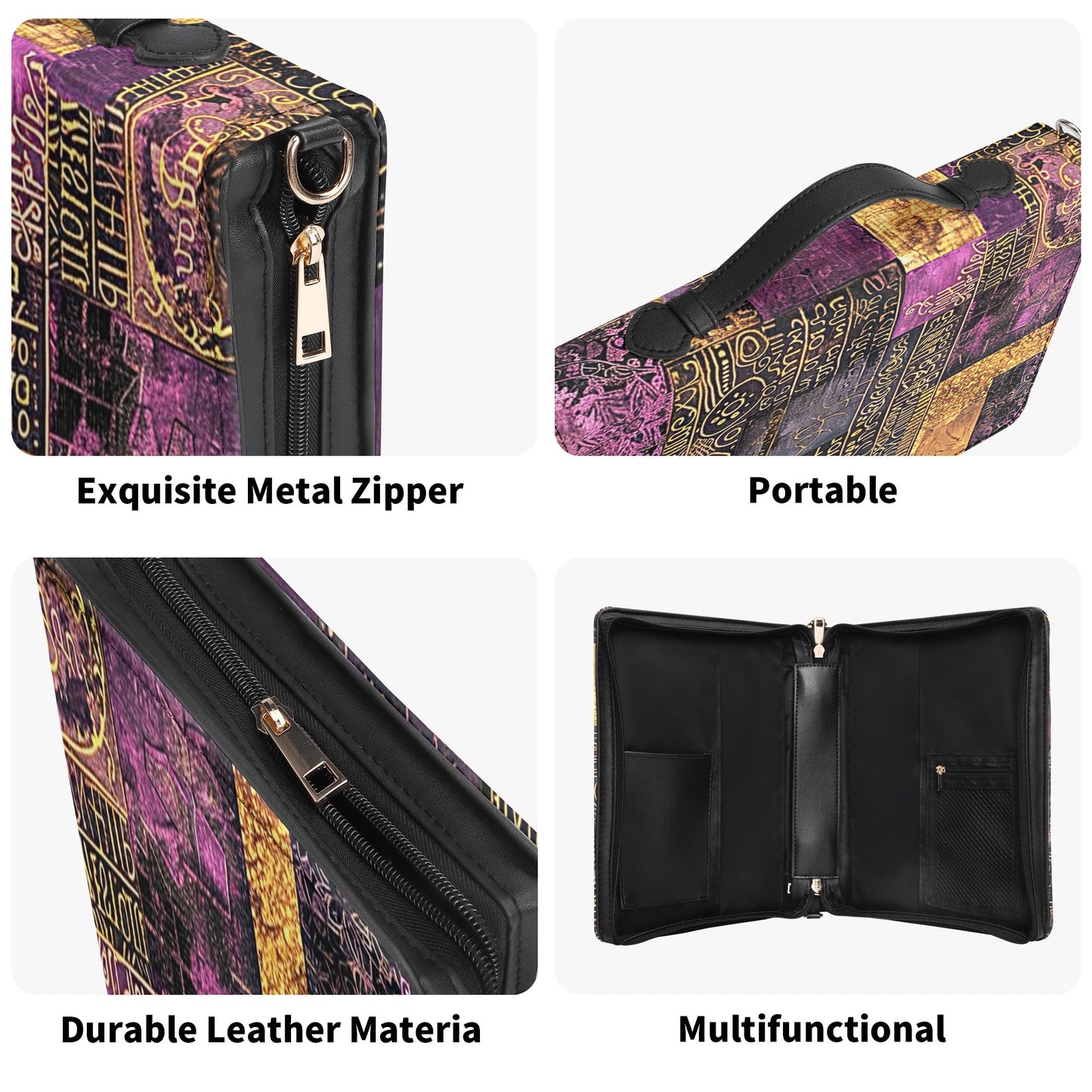 Ancient Writings / Books briefcase with internal pockets