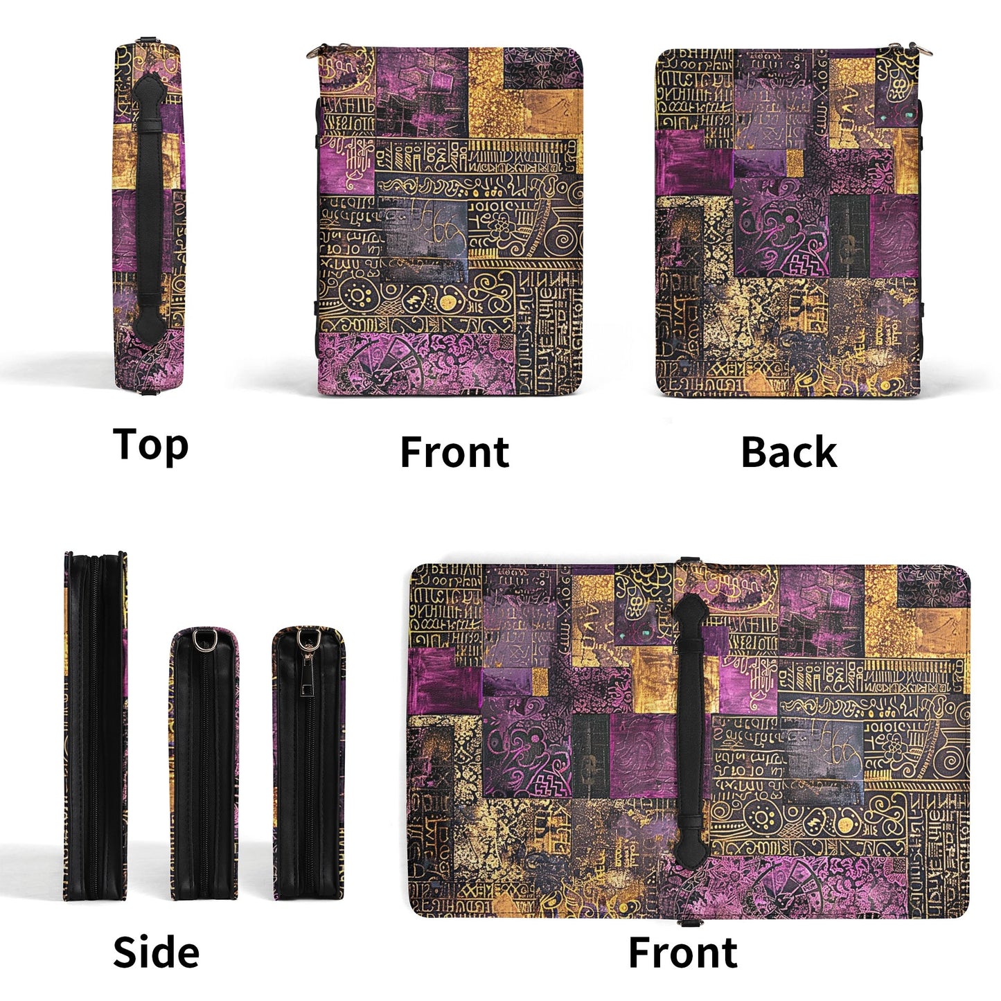 Ancient Writings / Books briefcase with internal pockets
