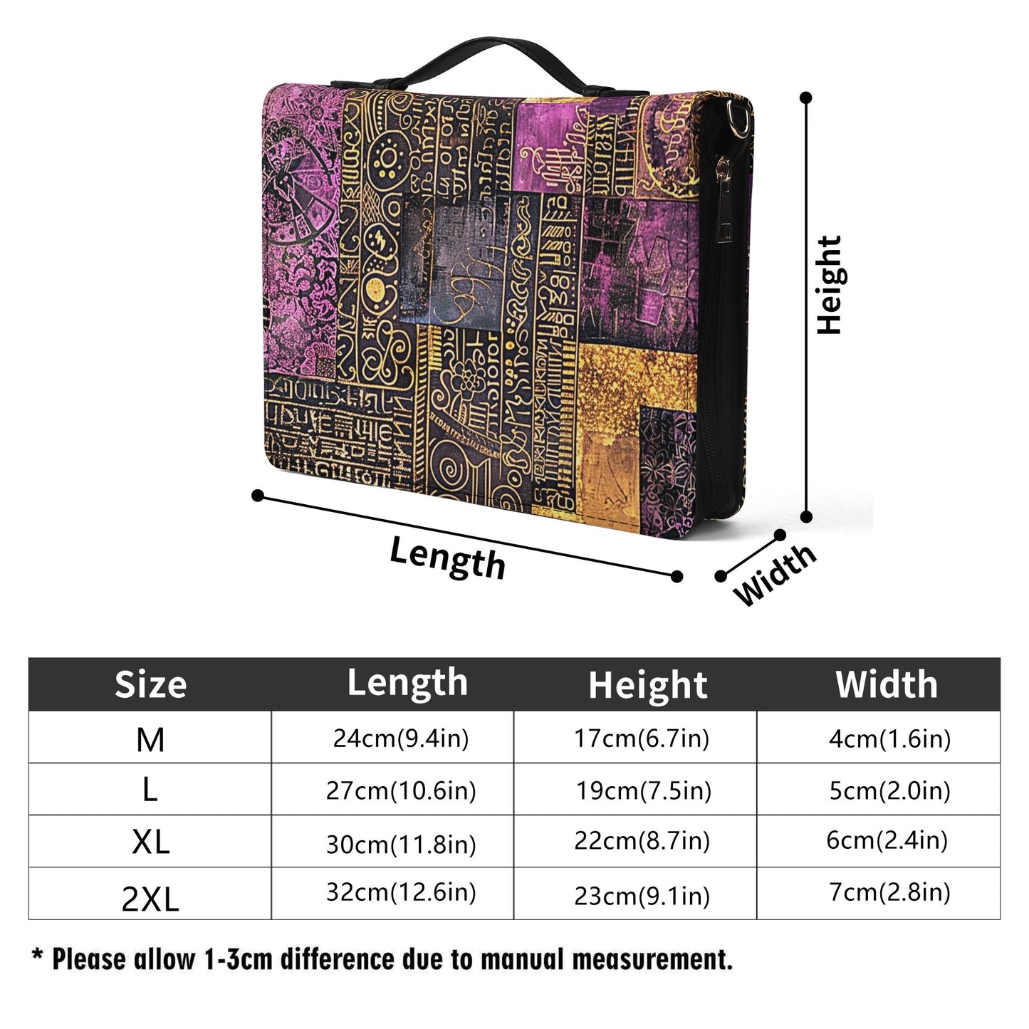 Ancient Writings / Books briefcase with internal pockets