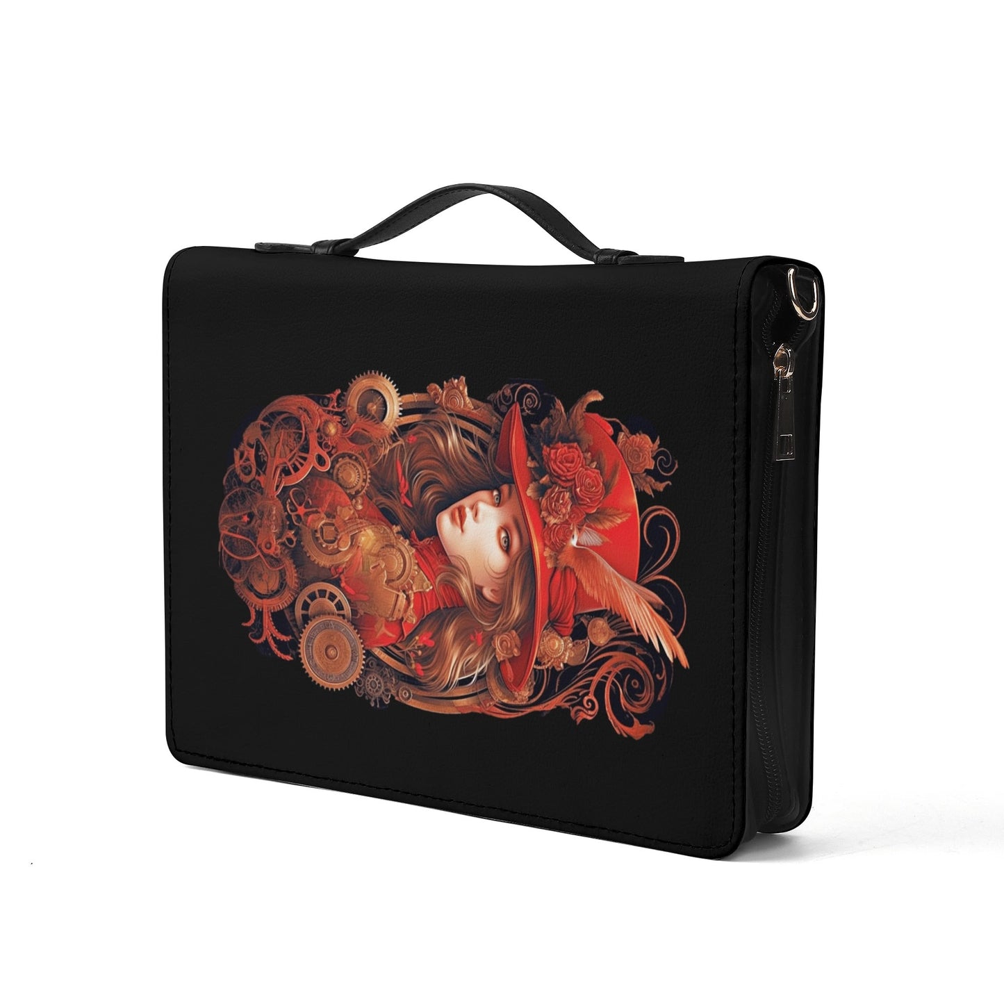 Steampunk Lady / Books briefcase with internal pockets