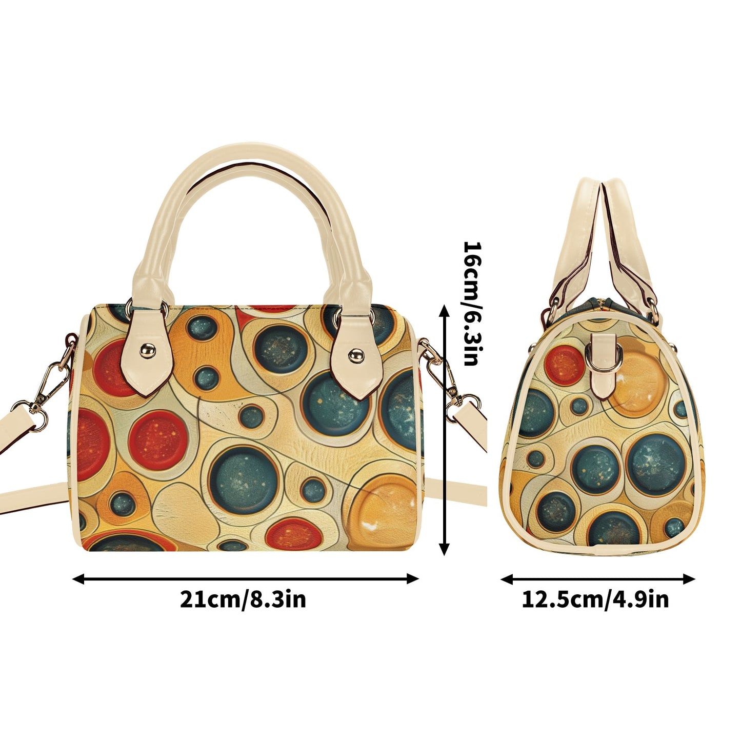 Marbles / Mini Boston Bag (Beige)