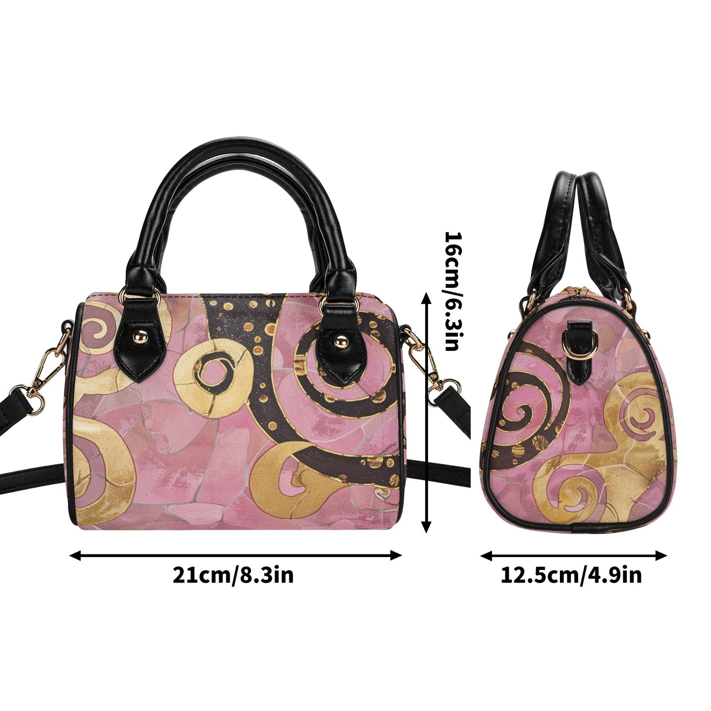 Gold Rose / Mini Boston Bag (Beige/Black)