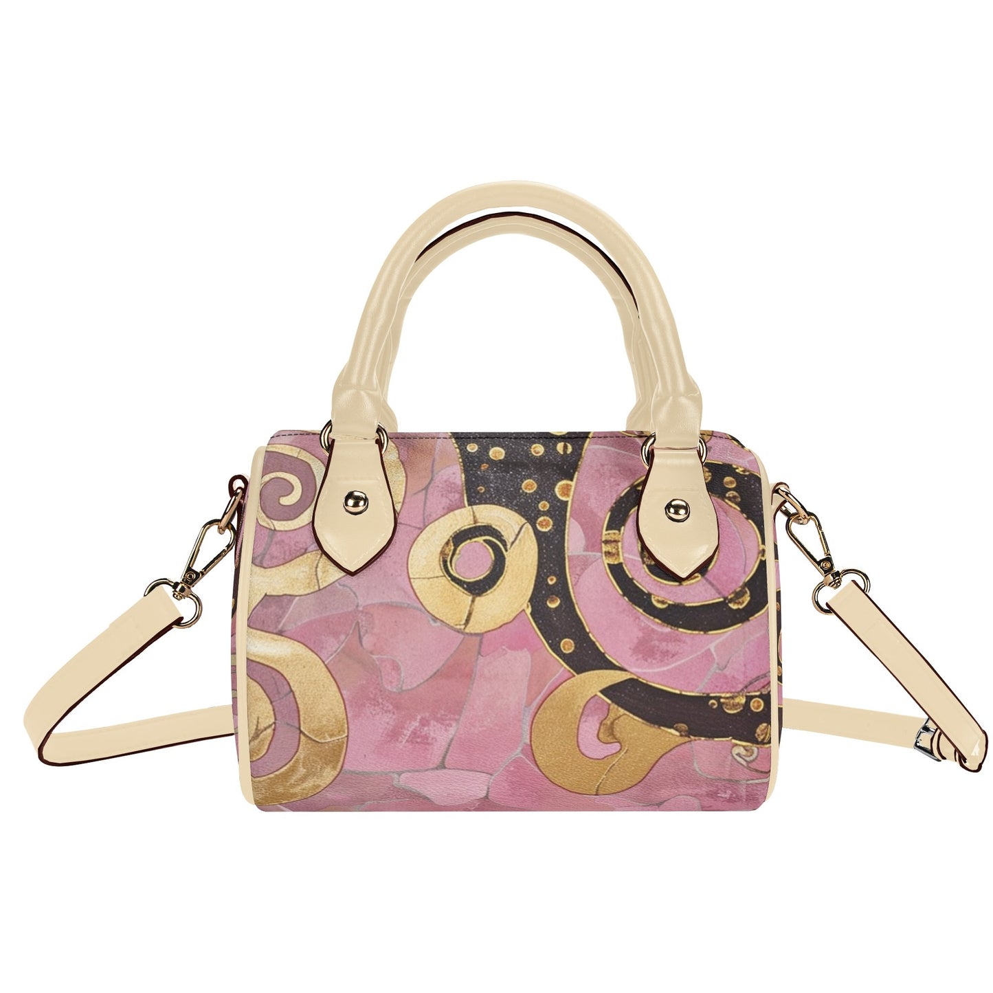 Gold Rose / Mini Boston Bag (Beige/Black)