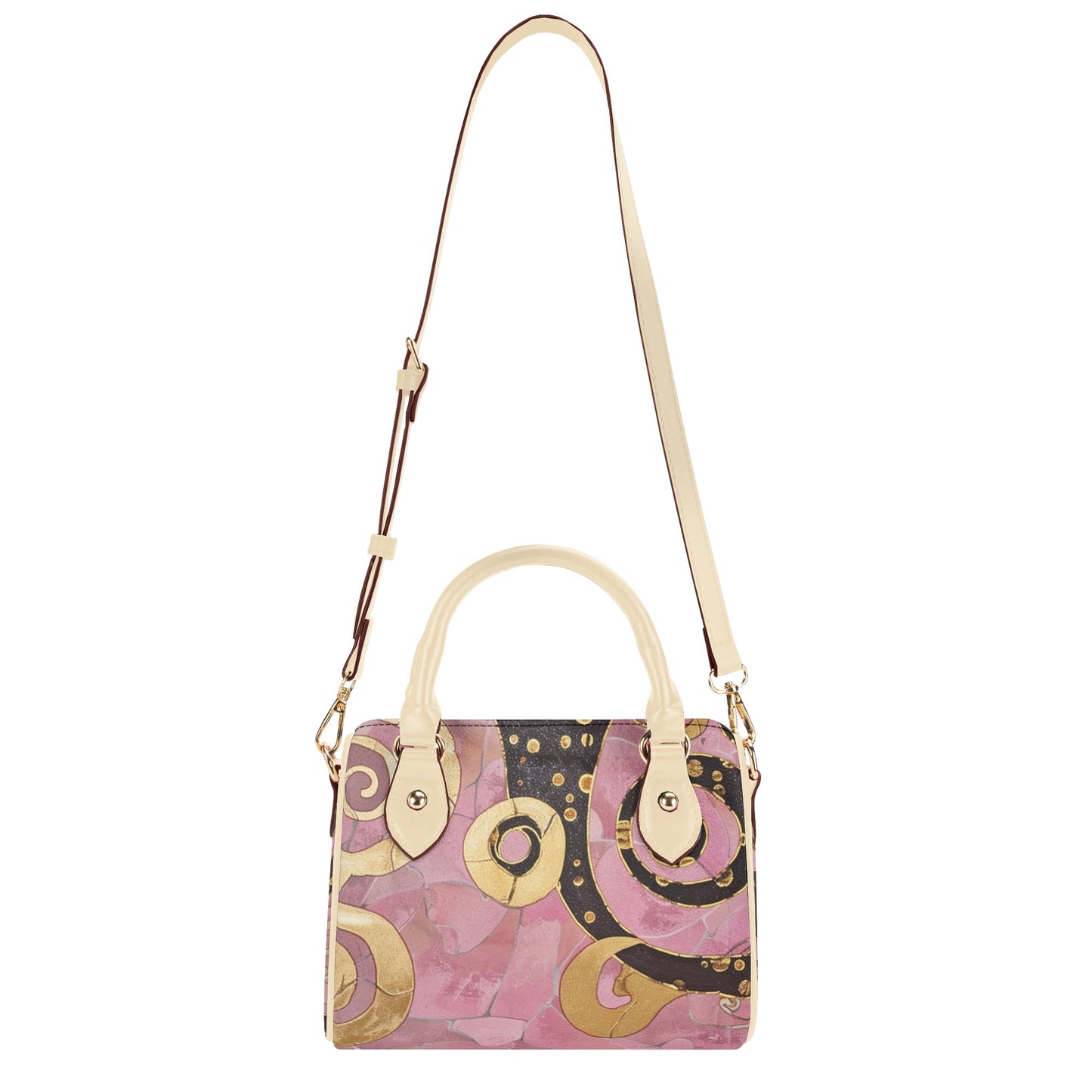 Gold Rose / Mini Boston Bag (Beige/Black)