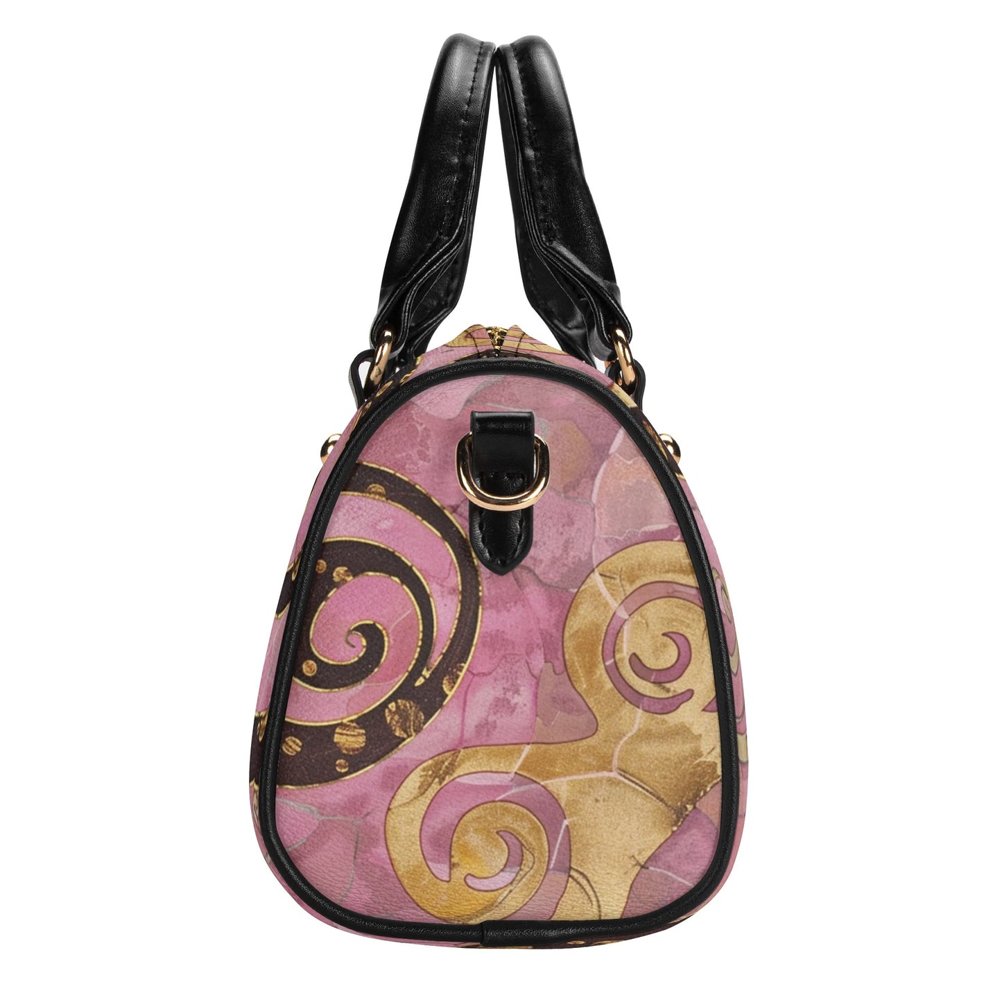 Gold Rose / Mini Boston Bag (Beige/Black)
