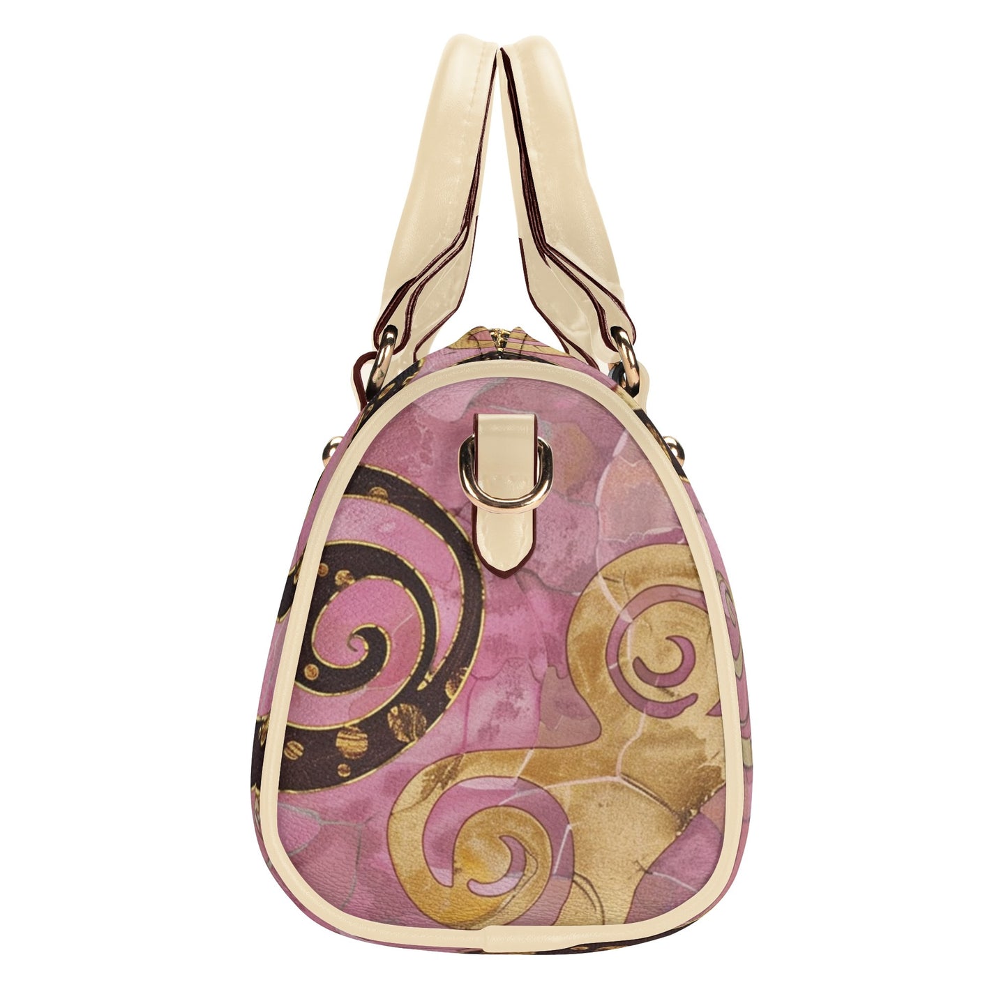 Gold Rose / Mini Boston Bag (Beige/Black)