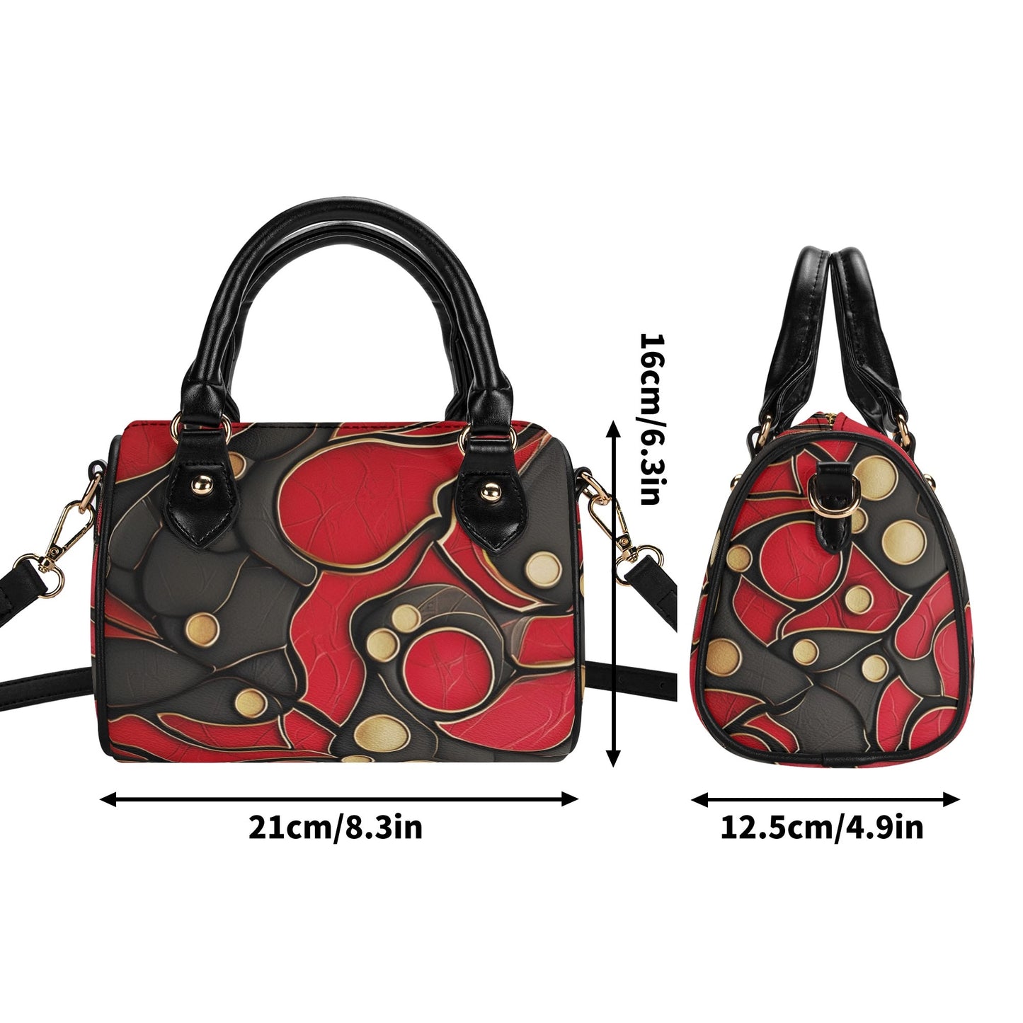 Red / Mini Boston Bag (Black)