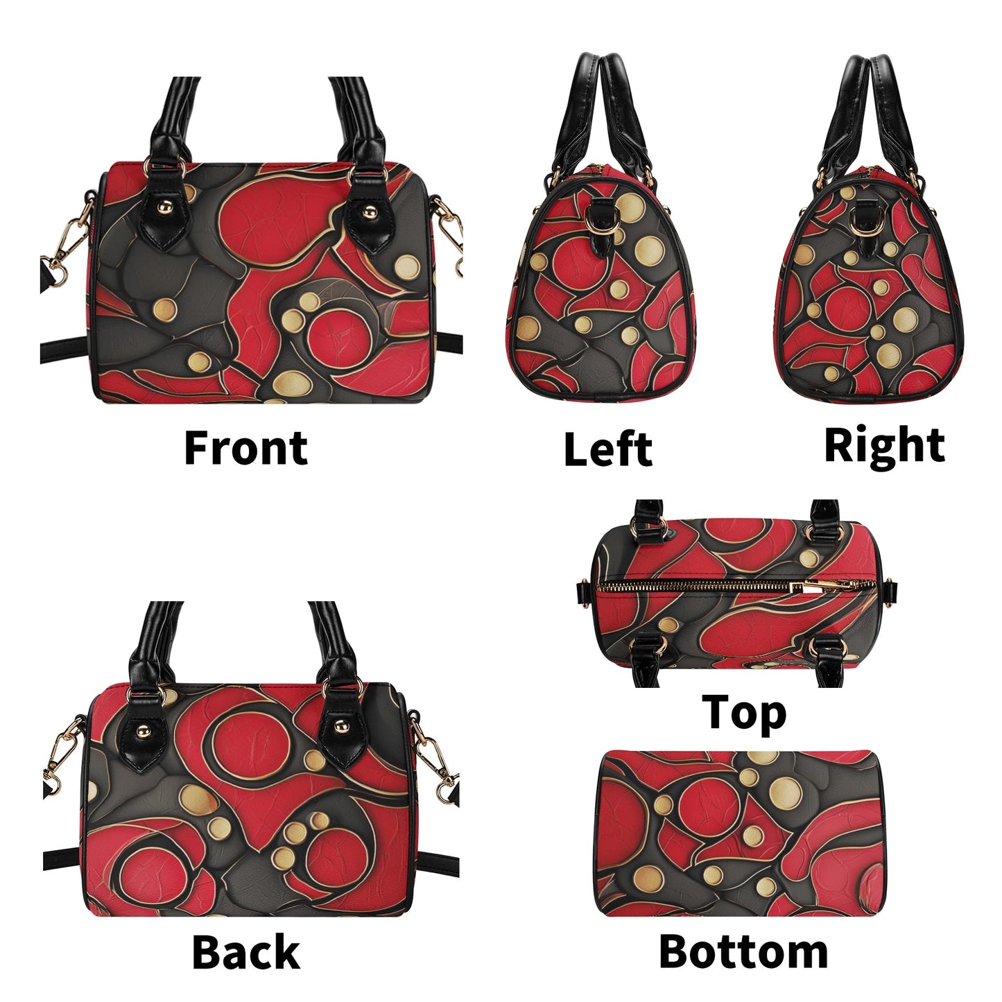 Red / Mini Boston Bag (Black)