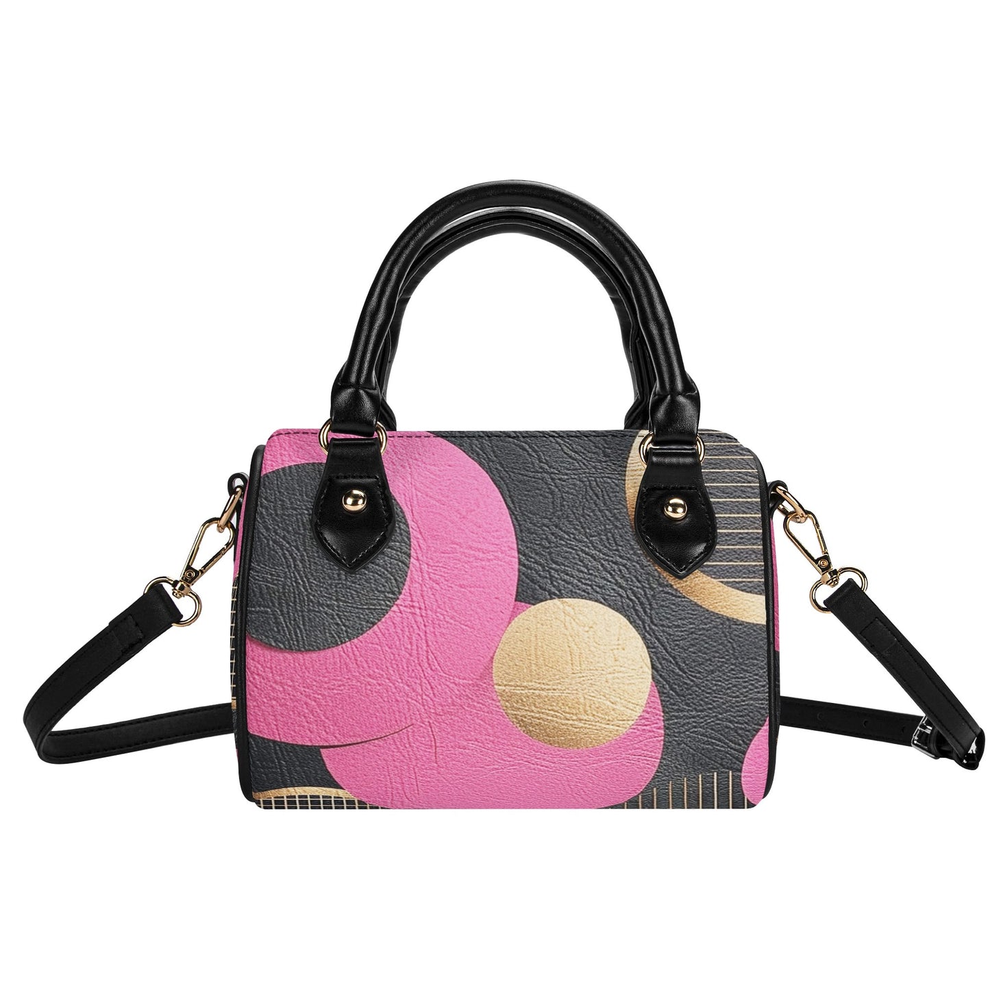 Rose / Mini Boston Bag (Beige/Black)