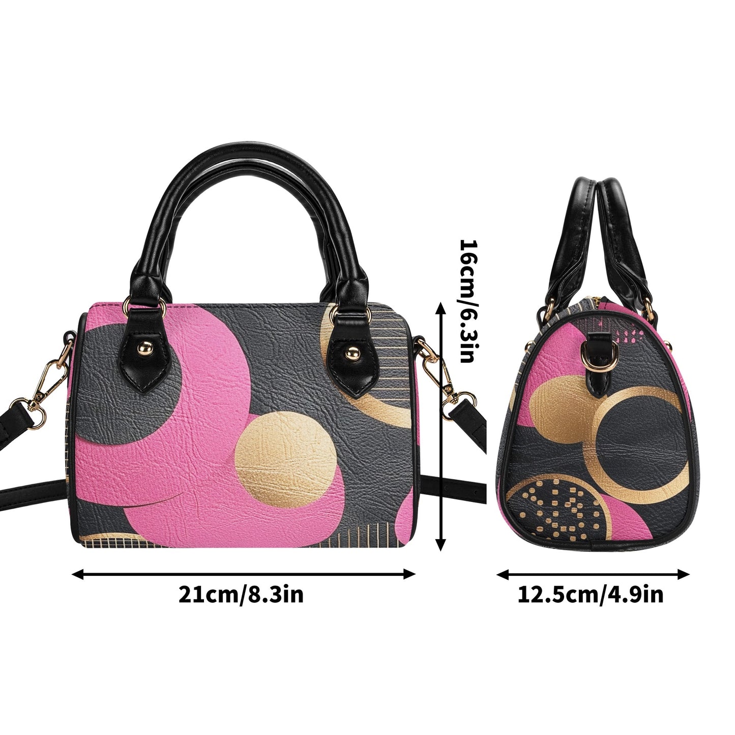 Rose / Mini Boston Bag (Beige/Black)