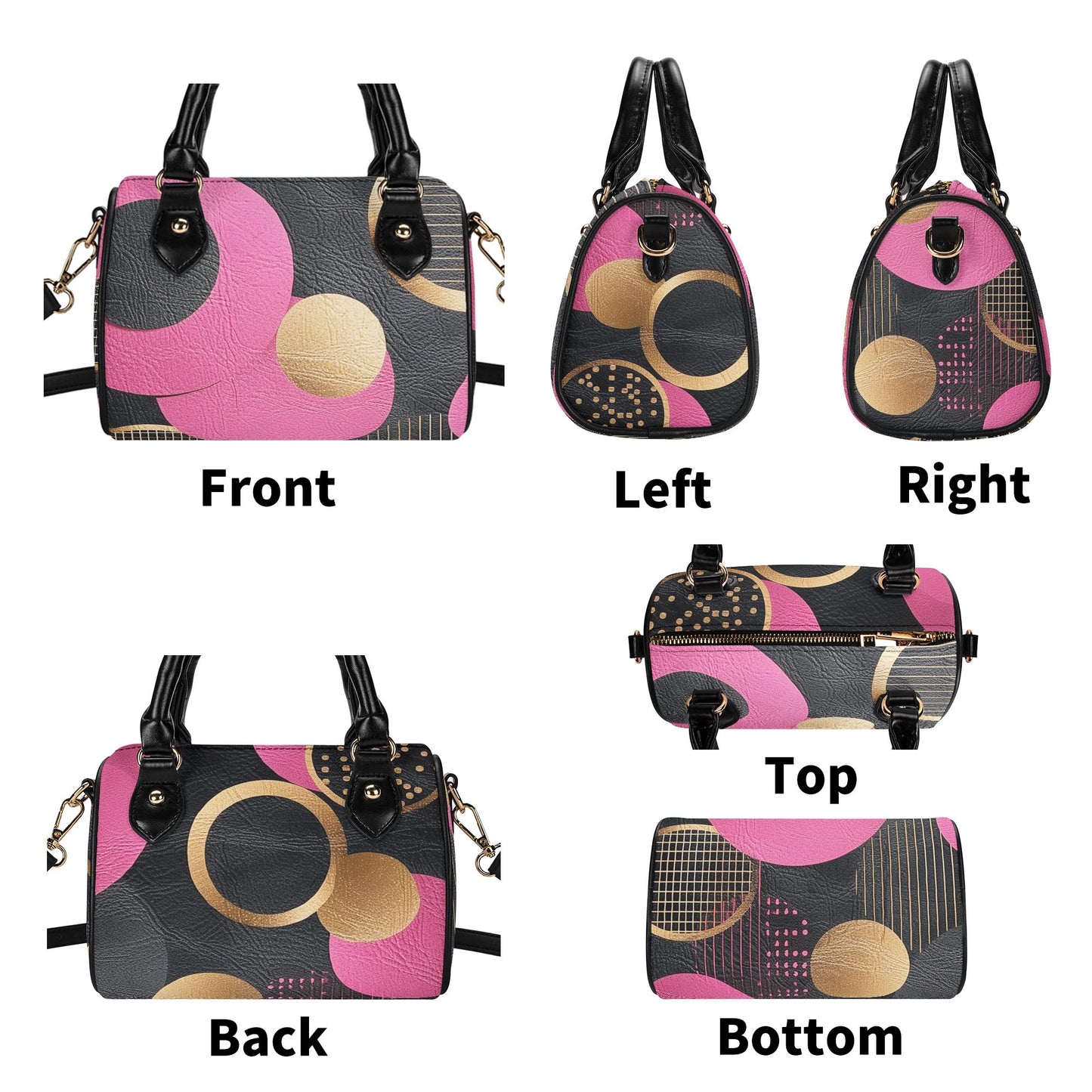 Rose / Mini Boston Bag (Beige/Black)