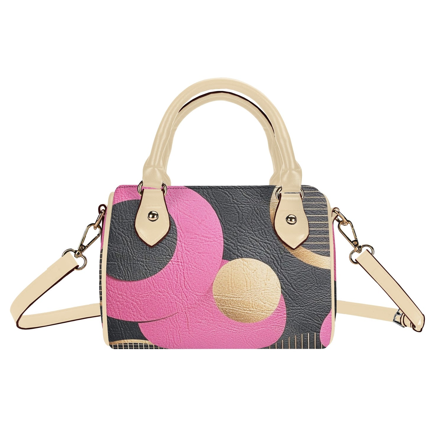 Rose / Mini Boston Bag (Beige/Black)