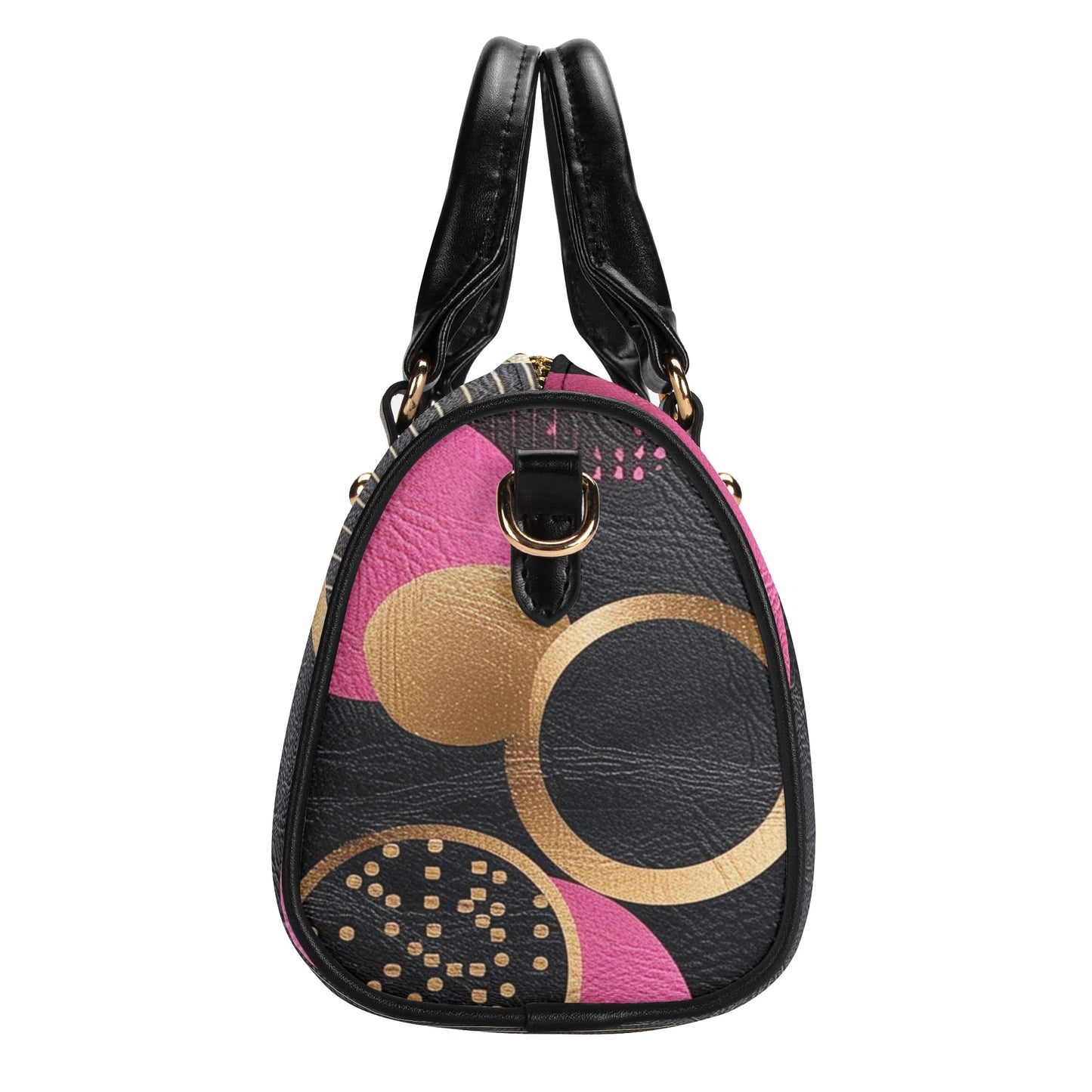 Rose / Mini Boston Bag (Beige/Black)